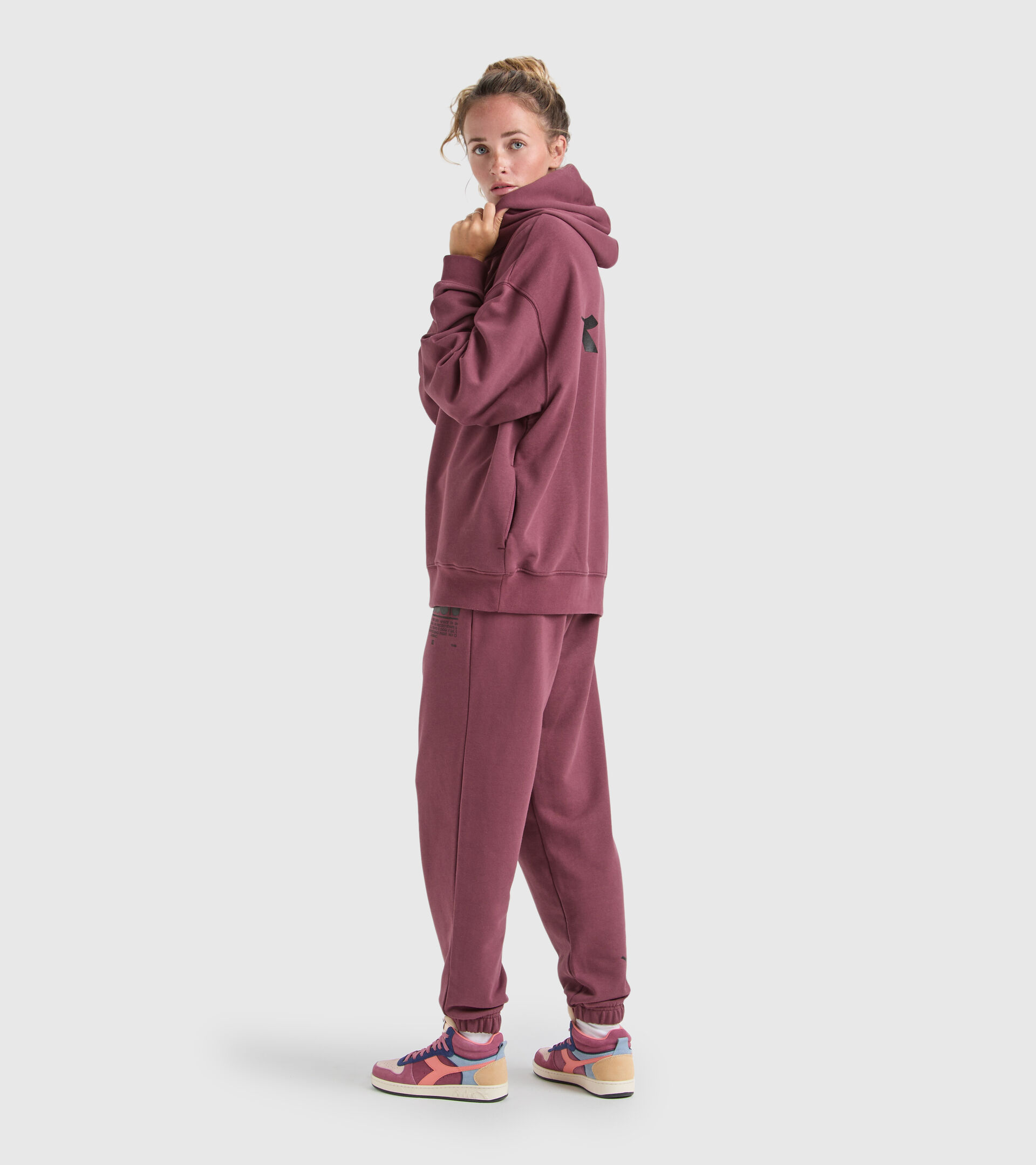 Cotton hooded sweatshirt - Unisex HOODIE MANIFESTO AFRICAN VIOLET - Diadora