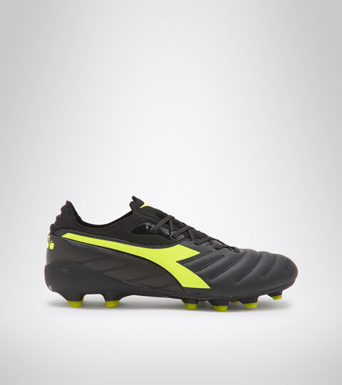 Firm ground football boot BRASIL ELITE TECH LPX BLACK/FLUO YELLOW DIADORA - Diadora