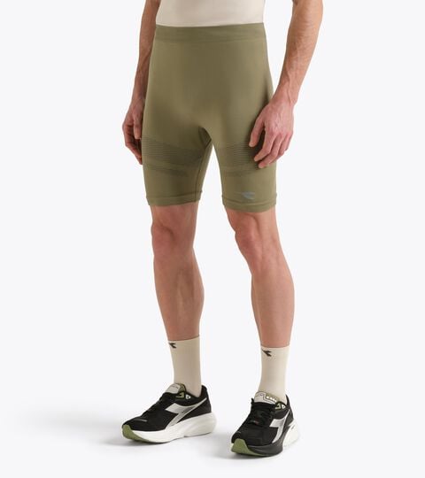 Technical shorts for temperature control -  Running - Men&rsquo;s SHORTER STRATOUNO SAGE GREEN - Diadora