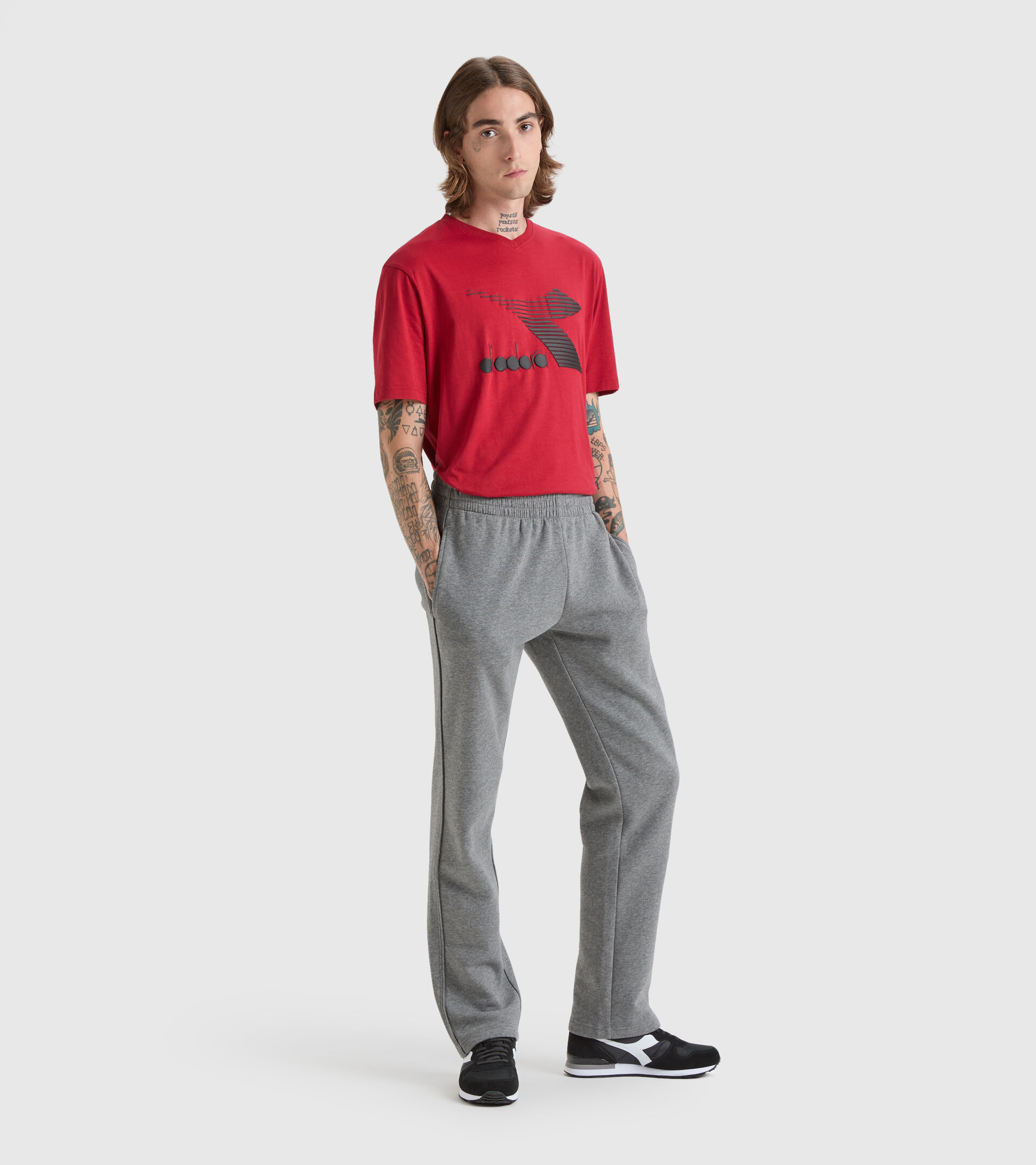 Pantalon de sport - Homme PANTS CORE GRIS FONCE MELANGE - Diadora