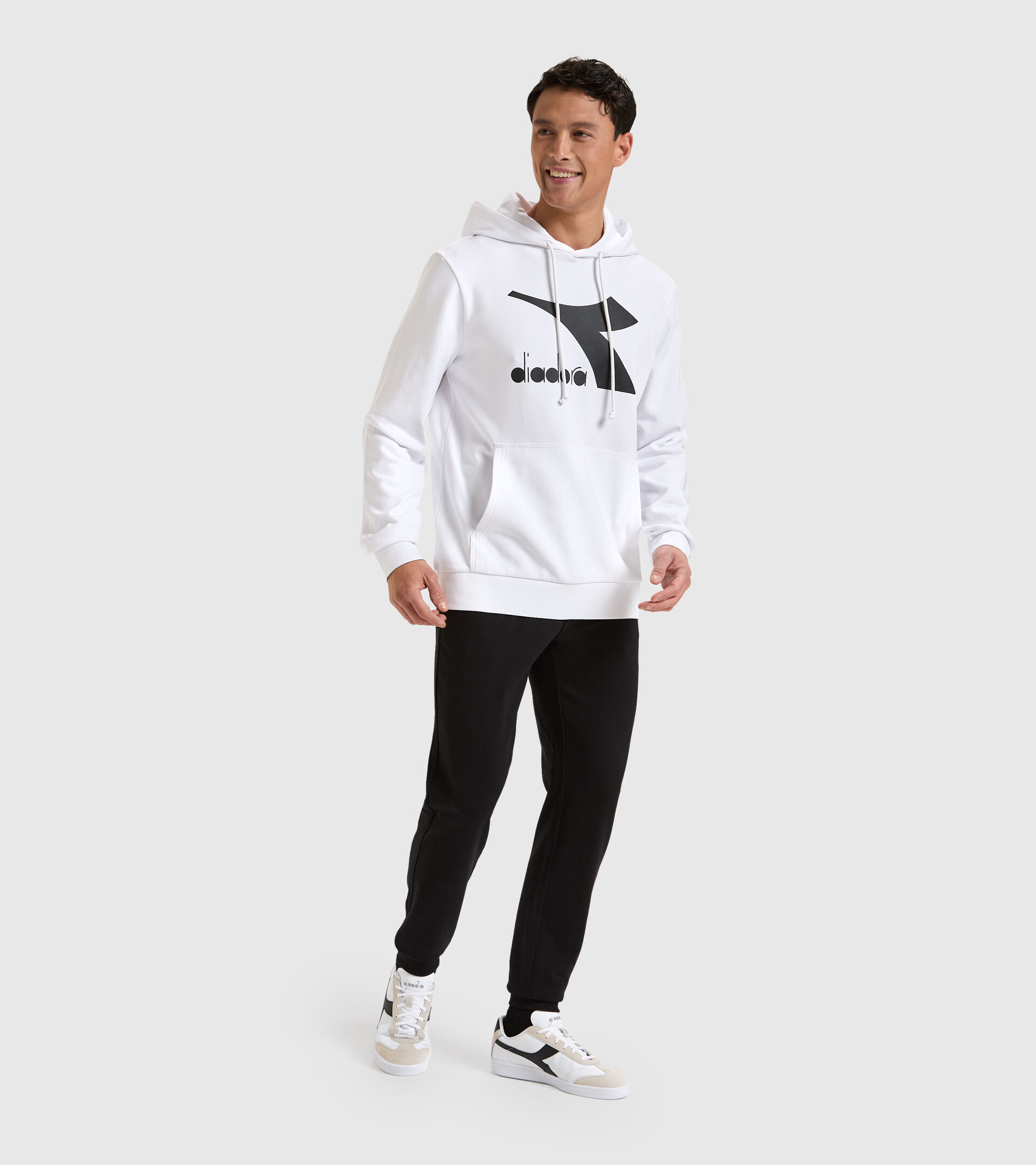 Cotton hoodie - Men HOODIE CHROMIA OPTICAL WHITE - Diadora