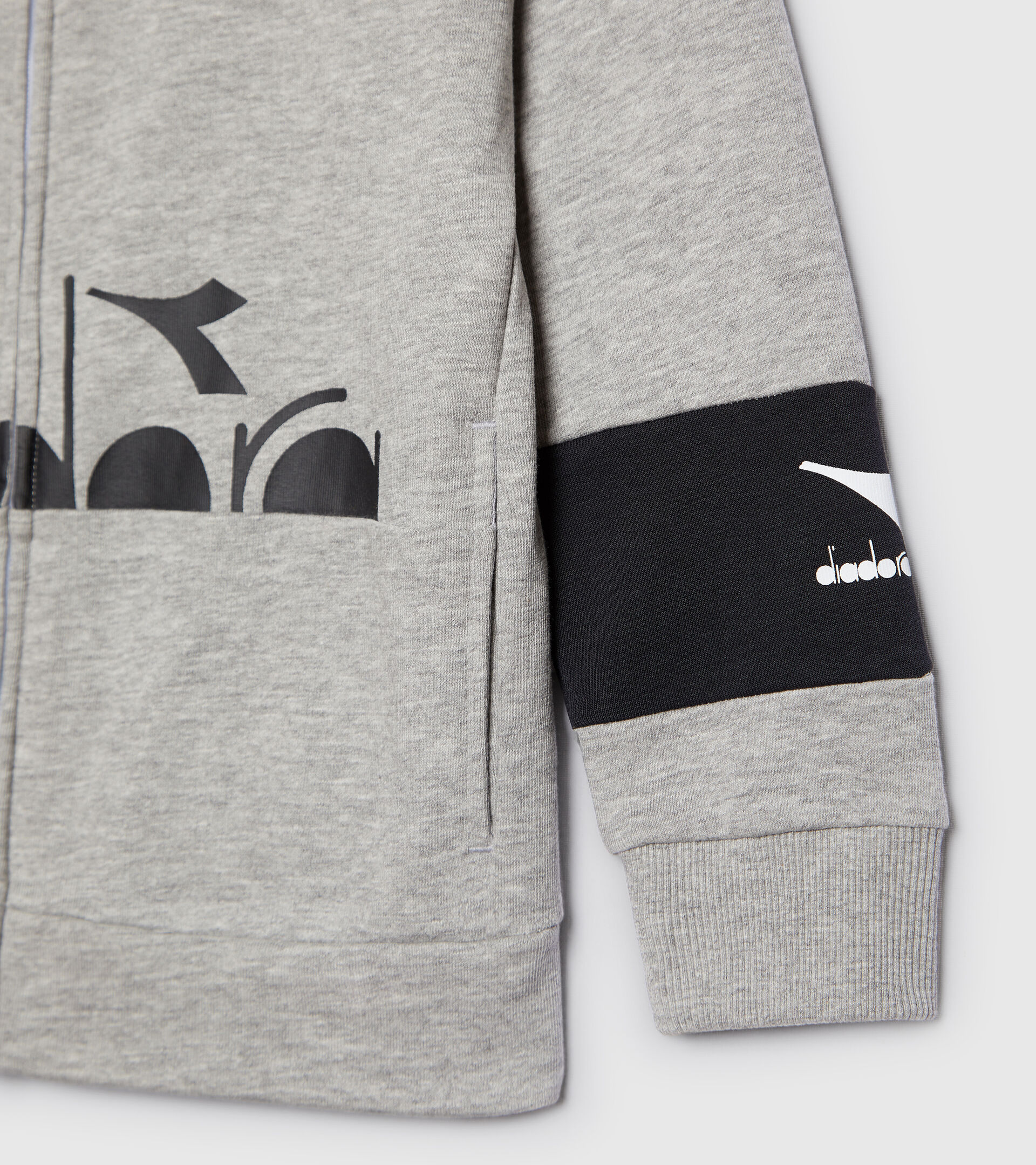 Survêtement - Garçon JB.TRACKSUIT FZ HOOPLA GRIS MOYENNE CLAIR MELANGE - Diadora