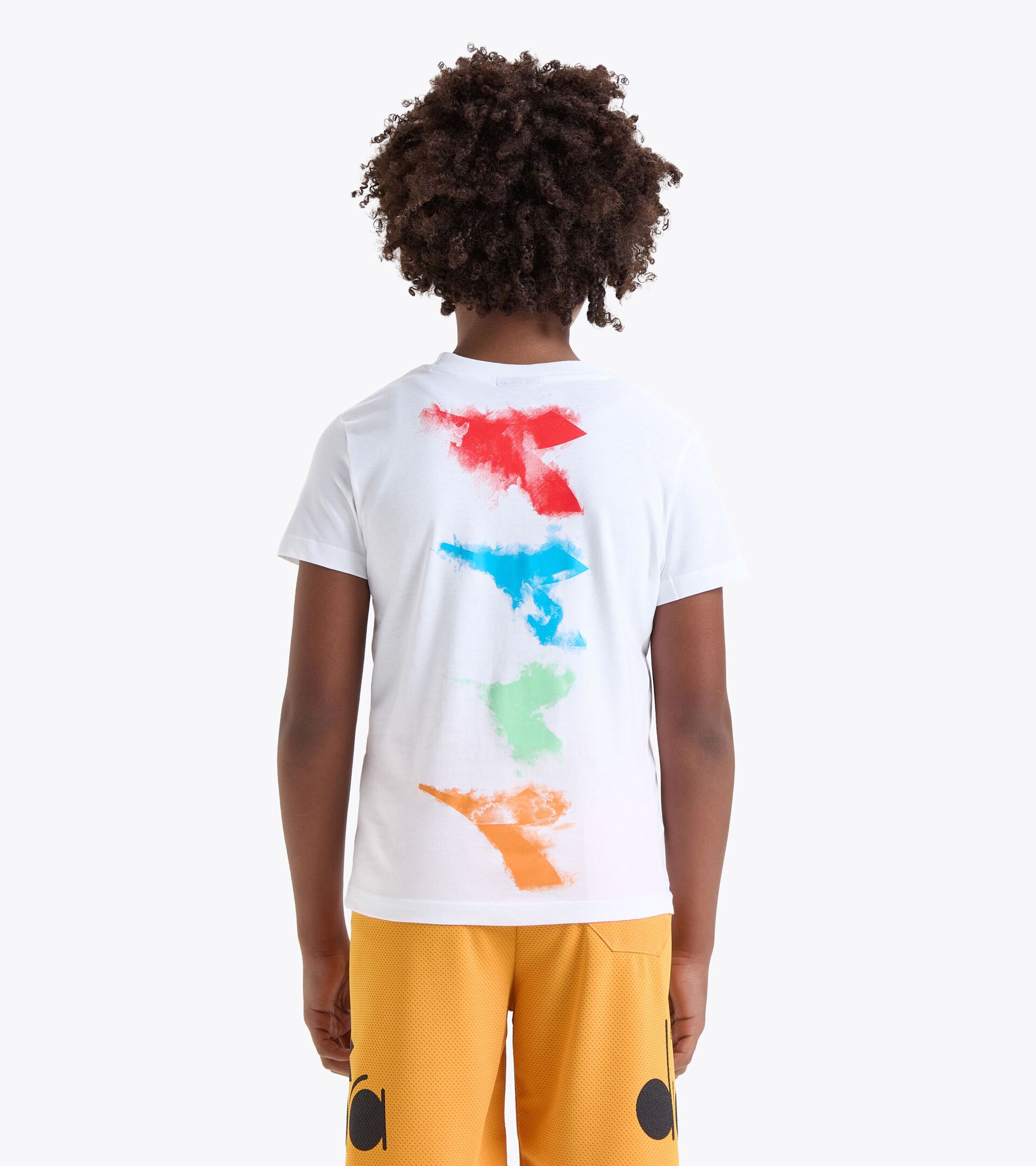 T-Shirt aus 100 % Baumwolle - Junge JB.T-SHIRT SS LOGO WATER COLOR PAPYRUS WEISS - Diadora