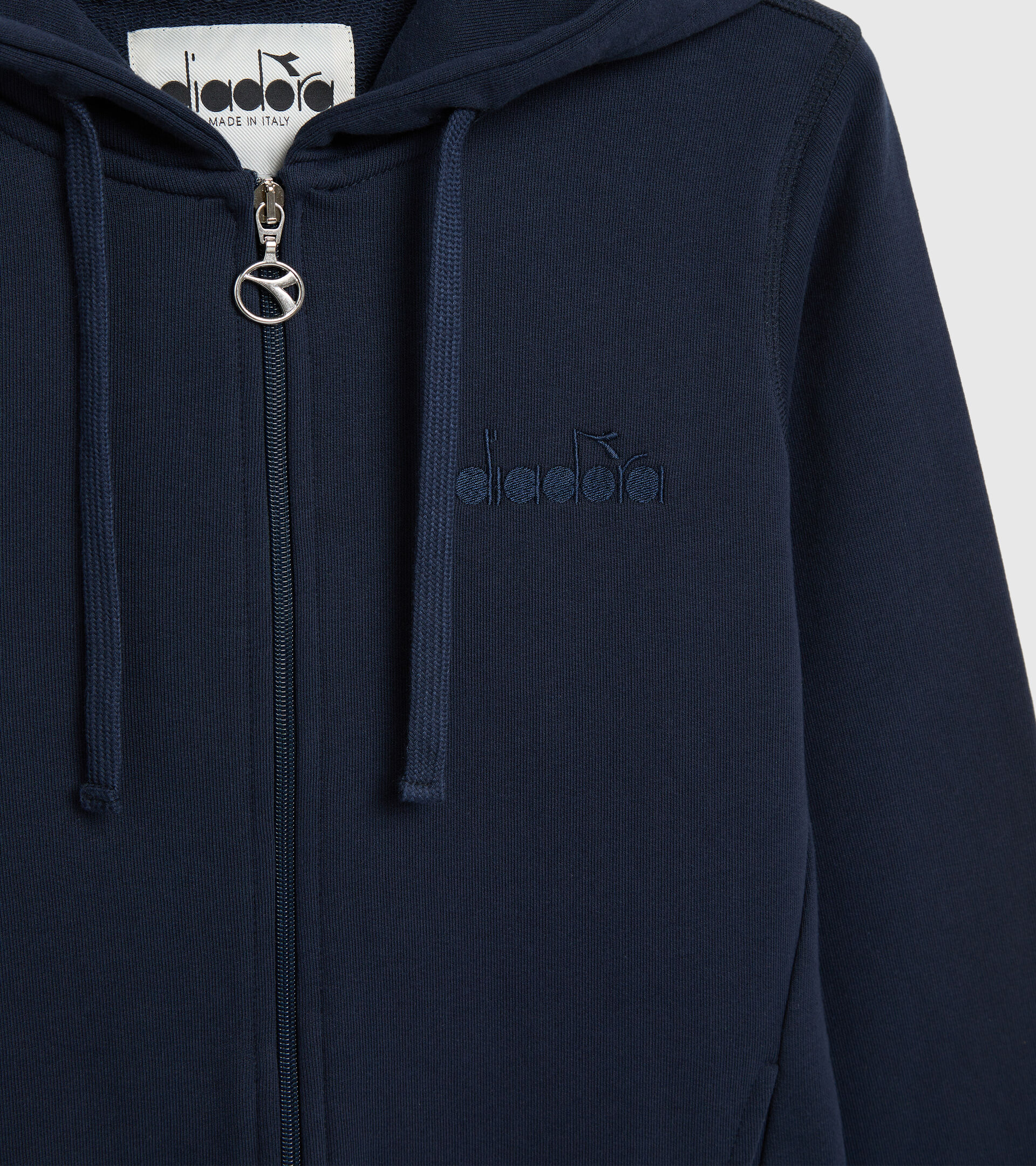 Hooded sweatshirt - Made in Italy - Women L. HOODIE FZ MII BLUE CORSAIR - Diadora