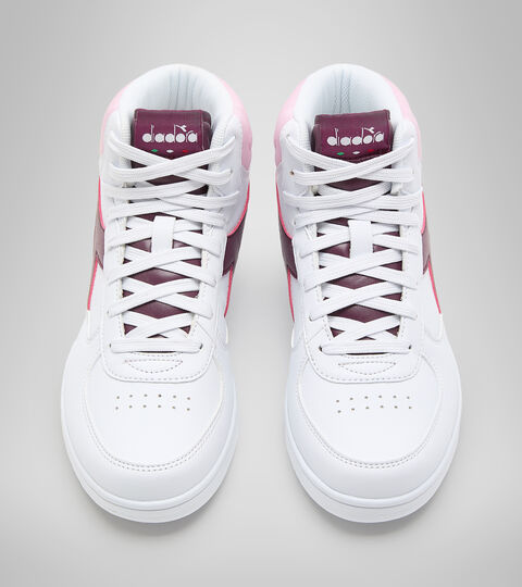RAPTOR MID GS, WHITE/GRAPE WINE Sports shoes - Youth 8-16 years RAPTOR MID GS WHITE/GRAPE WINE - Diadora