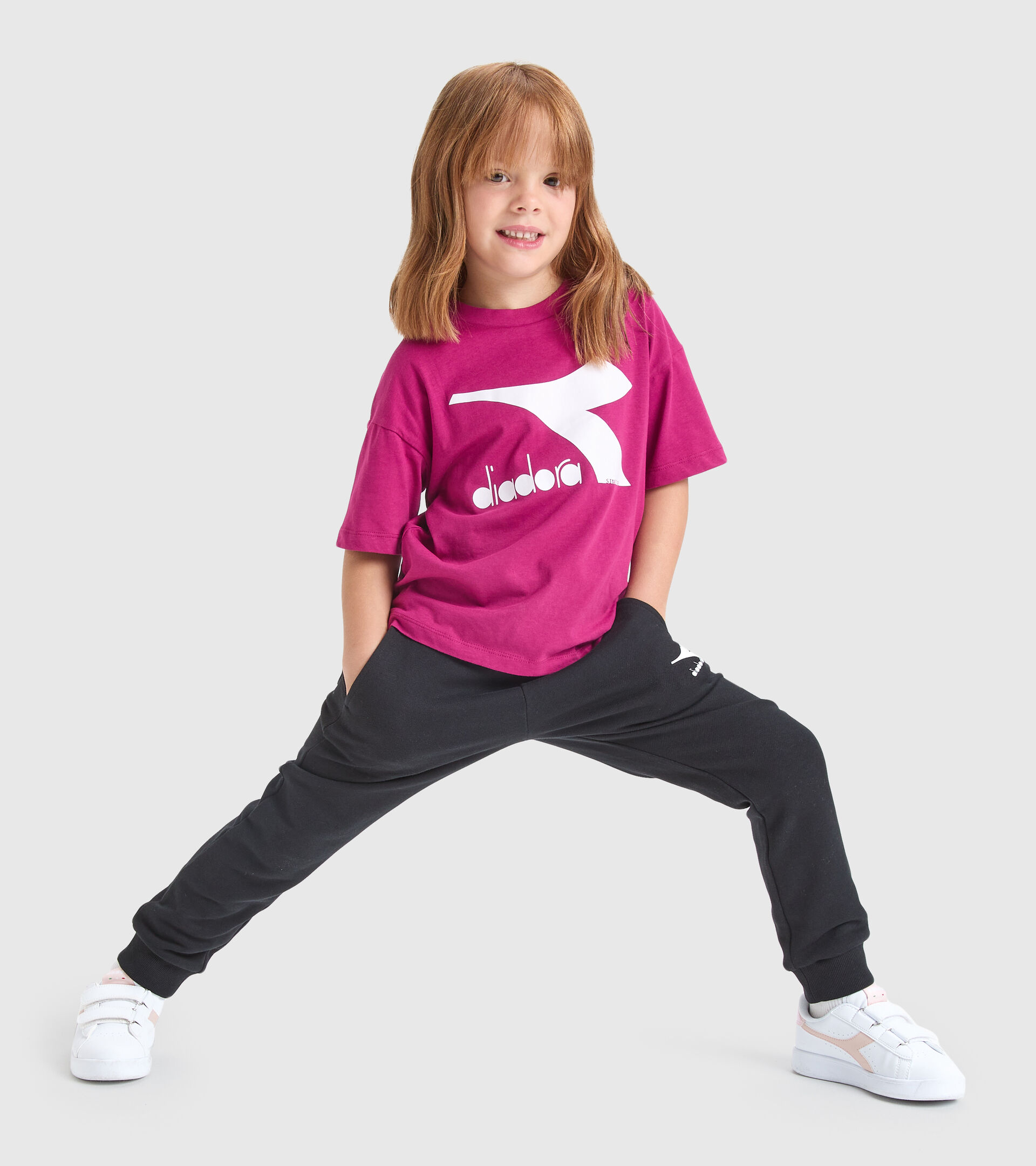 Junior sports T-shirt - Unisex JU. T-SHIRT SS CHROMIA VIOLET RASPBERRY - Diadora