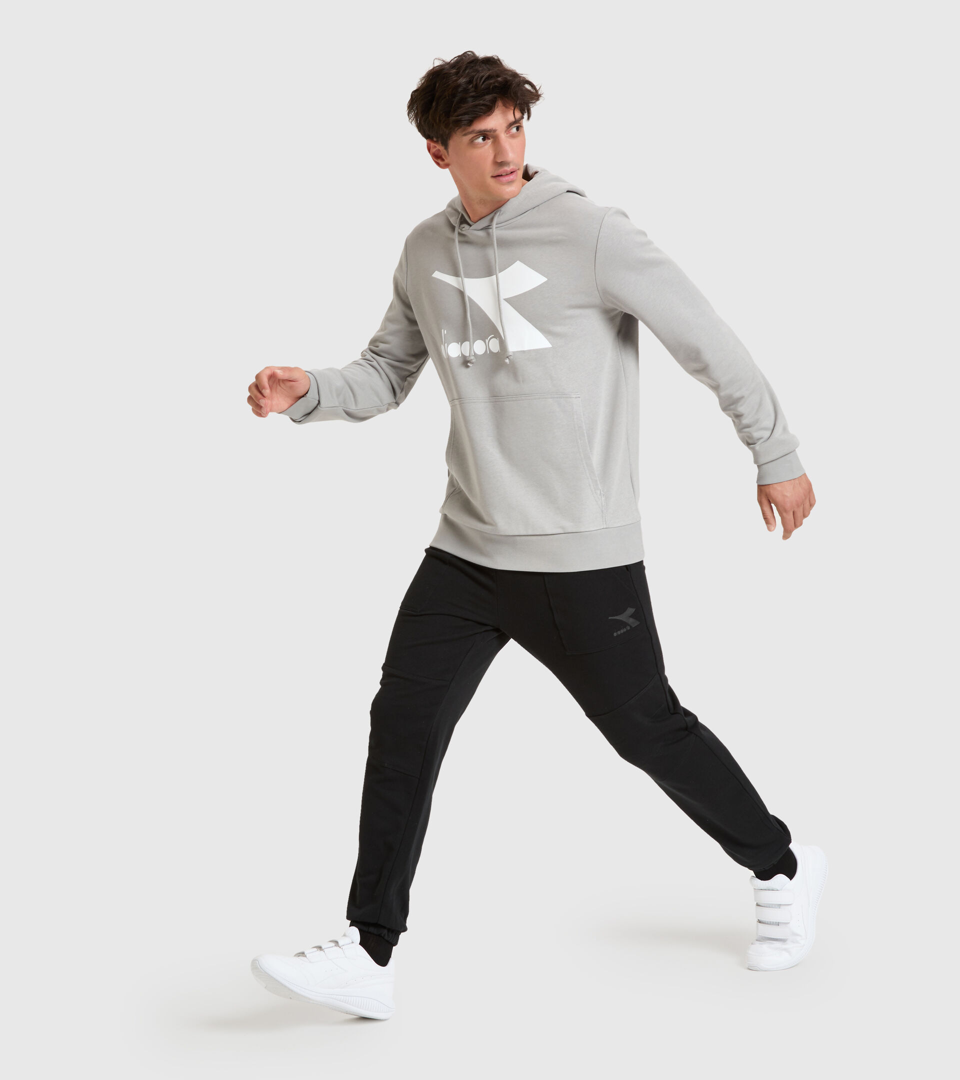 Apparel Sport UOMO HOODIE BIG LOGO GRIGIO TOPO Diadora