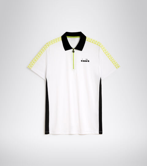 SS POLO CHALLENGE, WHITE/BLACK Tennis polo shirt - Men SS POLO CHALLENGE WHITE/BLACK - Diadora