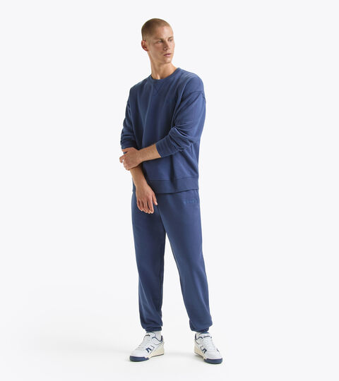 Unbrushed cotton tracksuit (crewneck sweatshirt and trousers) - Men SWEATSHIRT ATHLETIC LOGO TRACKSUIT blue  - null