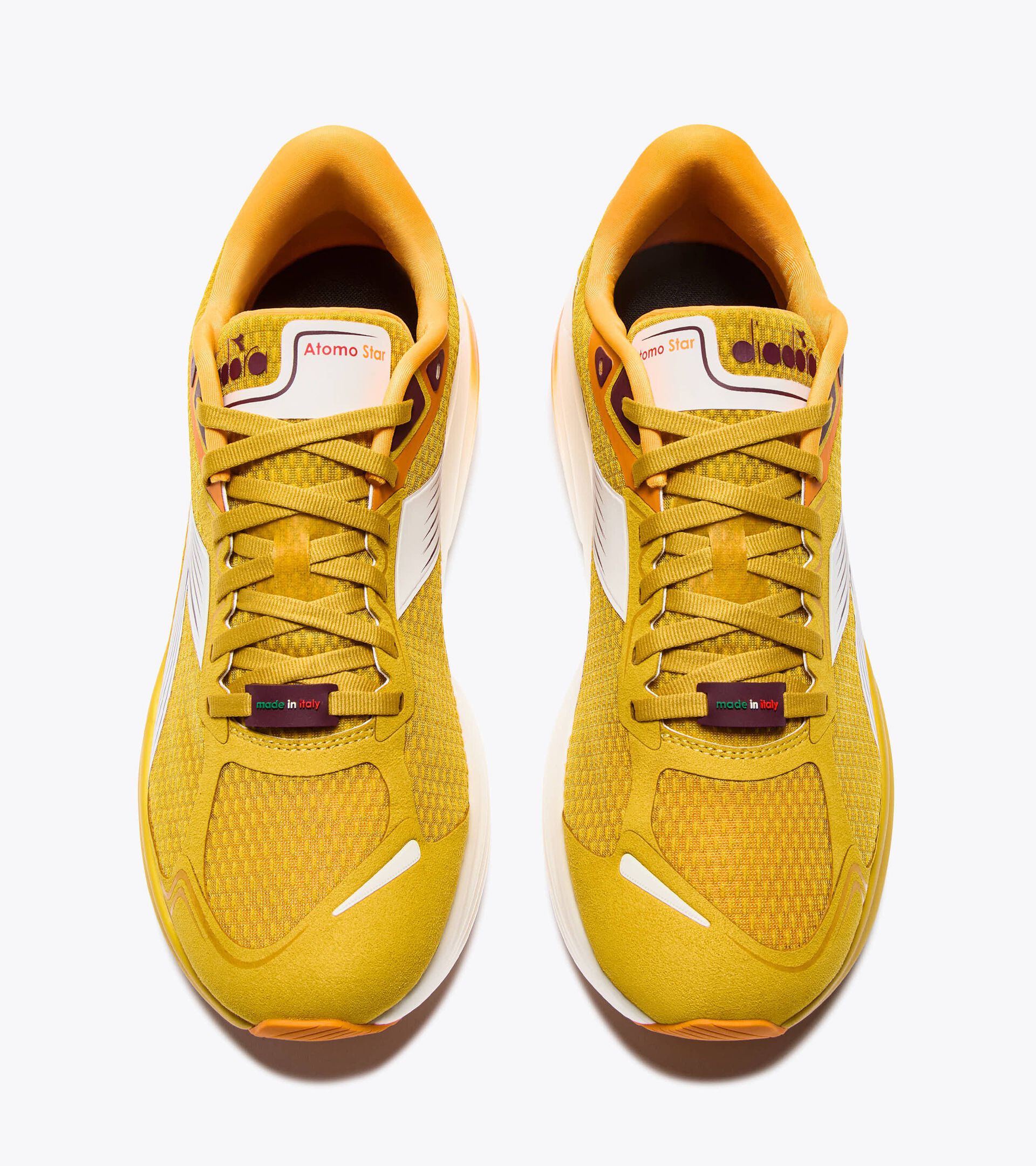 Made in Italy running shoe - Lightness and cushioning - All-Gender ATOMO STAR SPICY MUSTARD/WHITE - Diadora