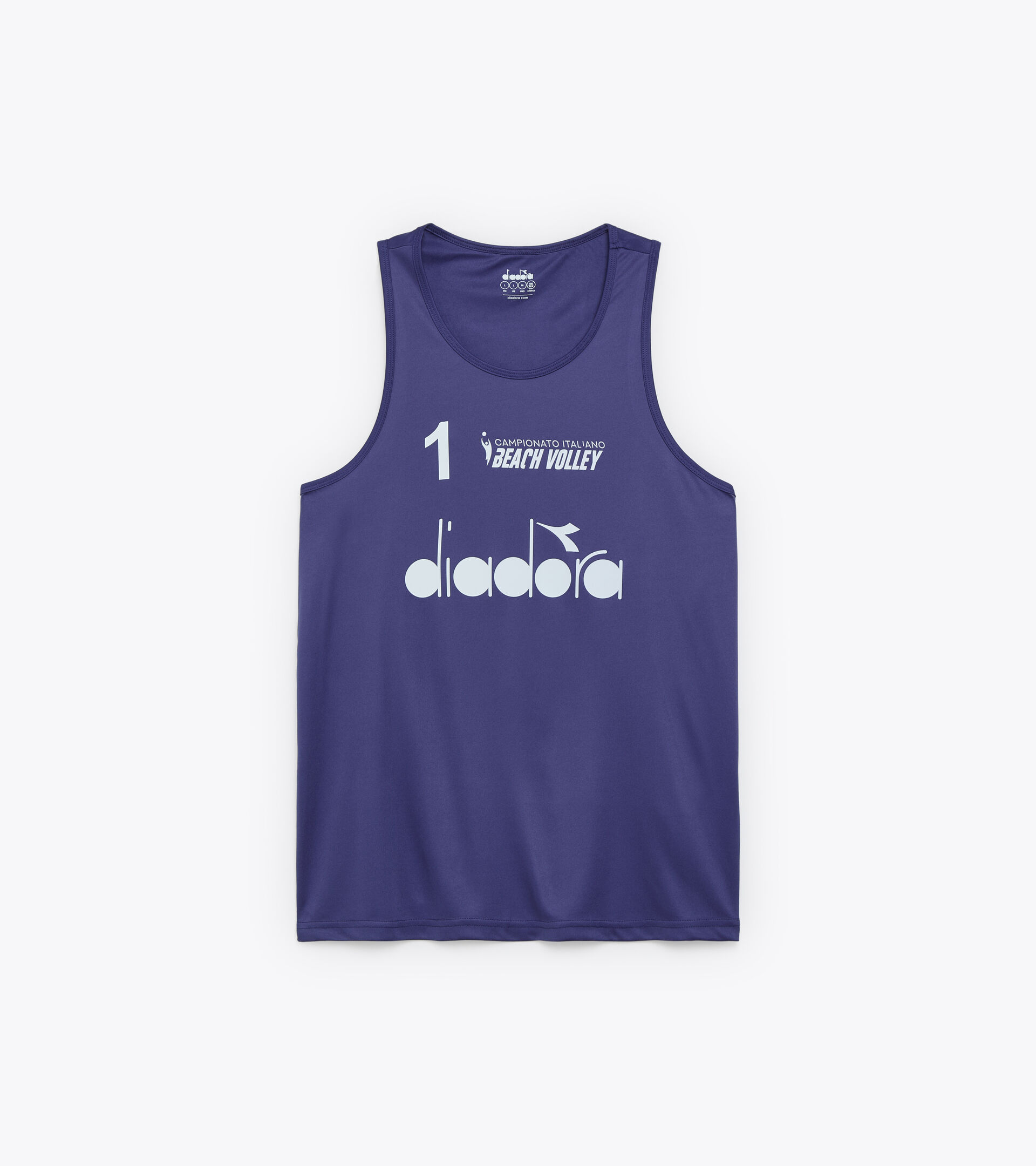 Camiseta sin mangas para hombre - Campeonato Italiano de Vóley Playa CANOTTE GARA UOMO #1 CAMP. ITALIANO 23 AZUL MARINO - Diadora