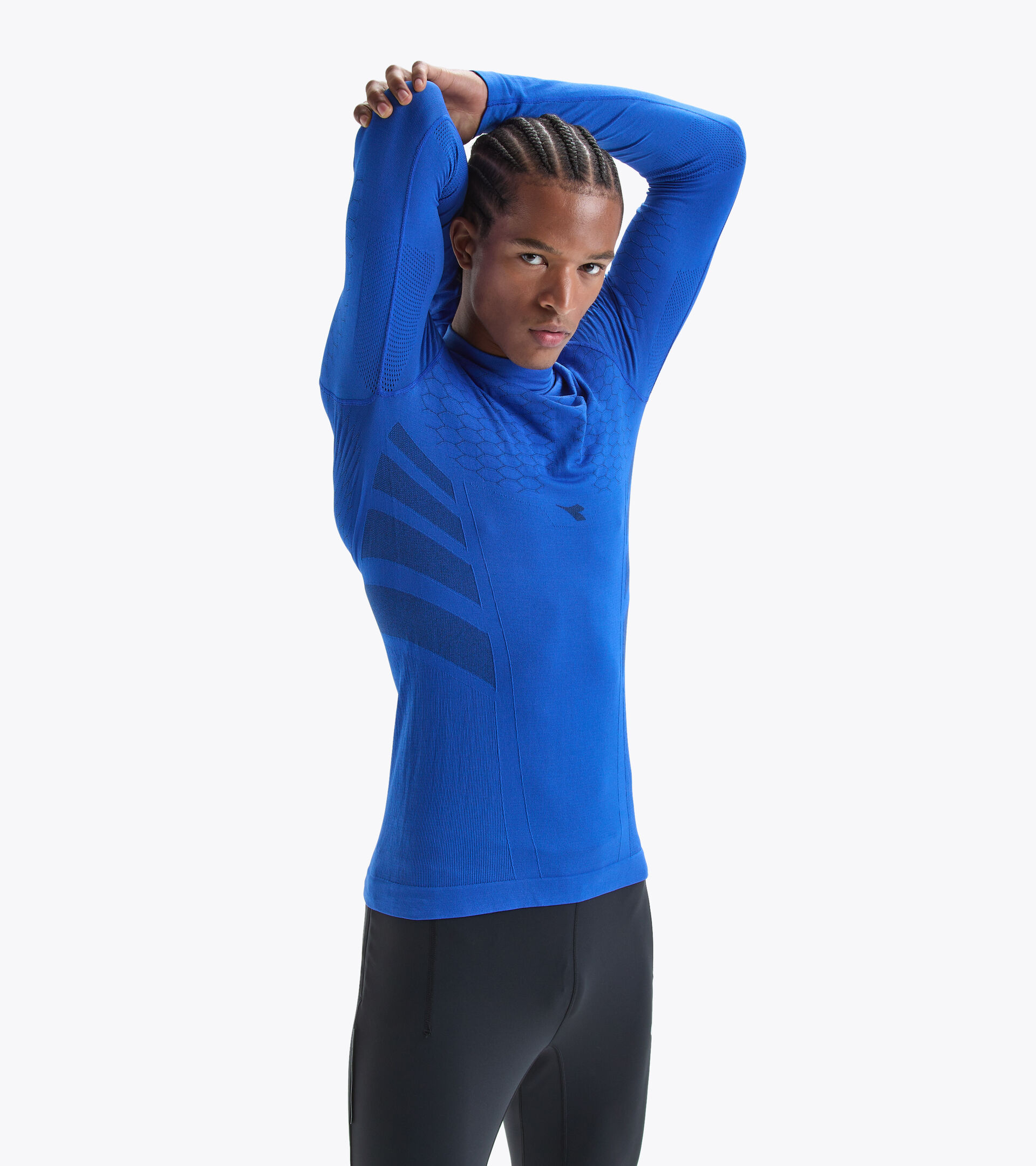 Trainings-T-shirt - Herren LS TURTLE NECK ACT TUERKISCH MEER BLAU - Diadora