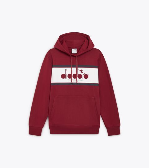 HOODIE LOGO, EMPIRE RED Color block hoodie - All-Gender HOODIE LOGO EMPIRE RED - Diadora