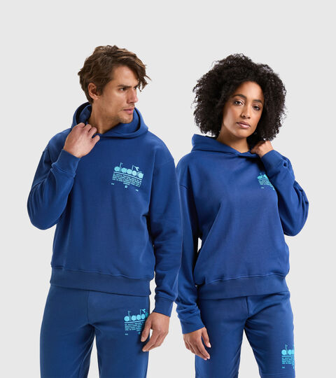 Organic cotton hoodie - Unisex HOODIE MANIFESTO SALTIRE NAVY - Diadora