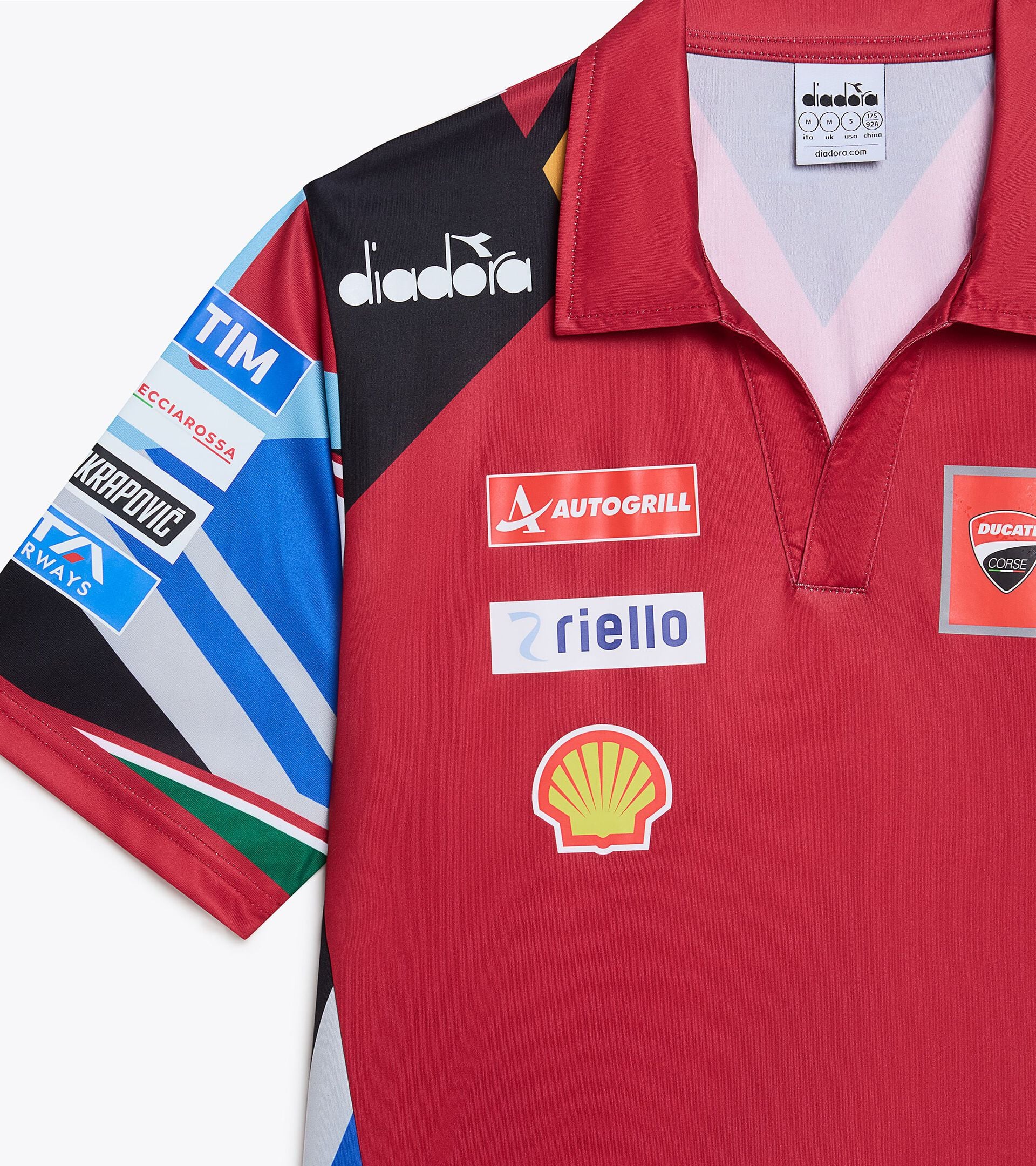 Diadora x Ducati Polo - Mugello GP Special POLO REPLICA 100TH DUCATI SP. MUGELLO BORDEAUX /BLACK - Diadora