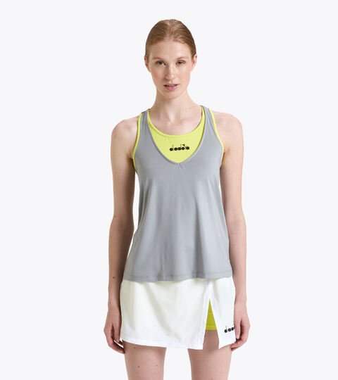 Camiseta sin mangas de tenis - Mujer L. TANK CLAY GRIS ALEACION - Diadora