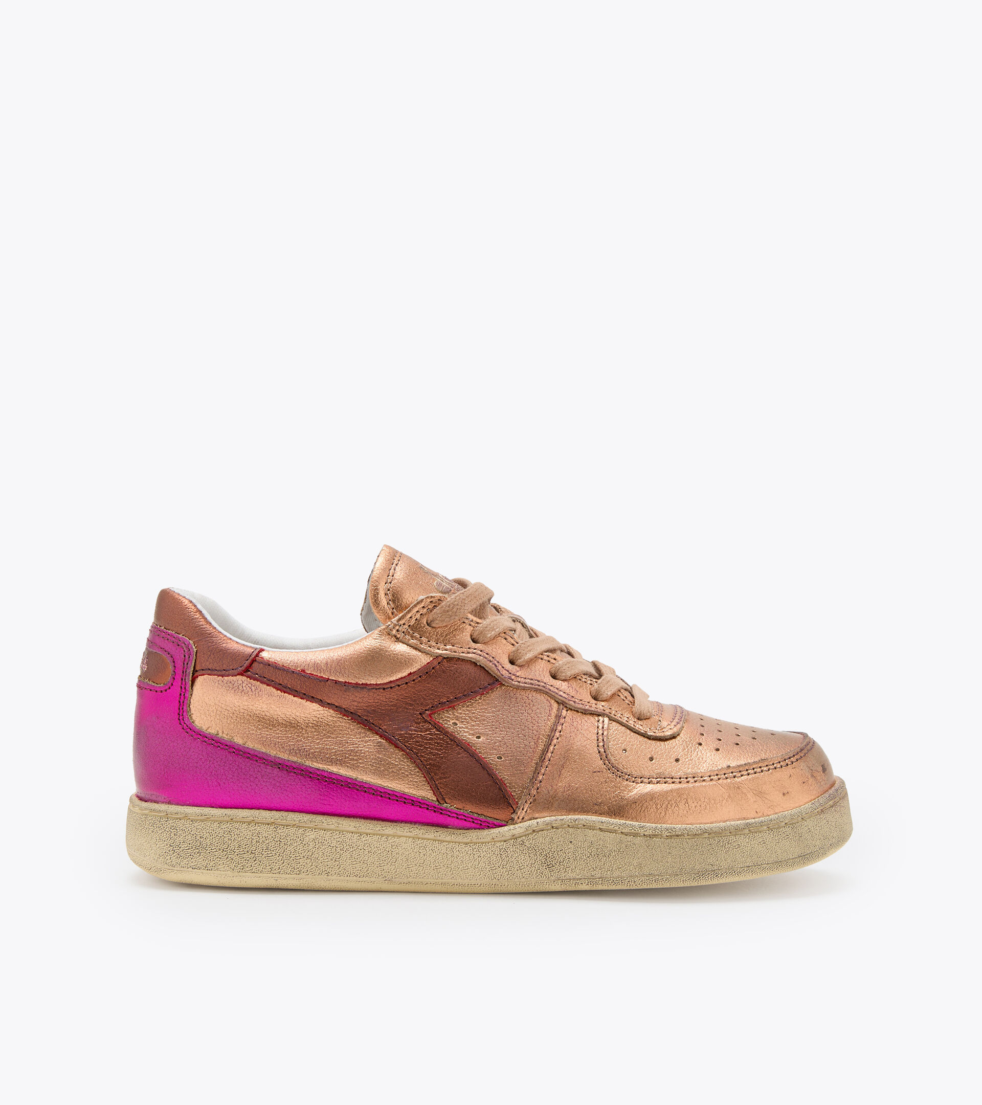 Heritage-Schuh - Damen MI BASKET LOW METALLIC USED WN TOAST - Diadora