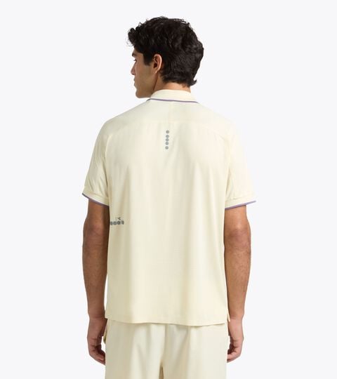 Tennis Polo Shirt with FIBRAZERO Technology - Racing - Men&rsquo;s SS POLO FIBRAZERO BEIGE SHIFTY - Diadora