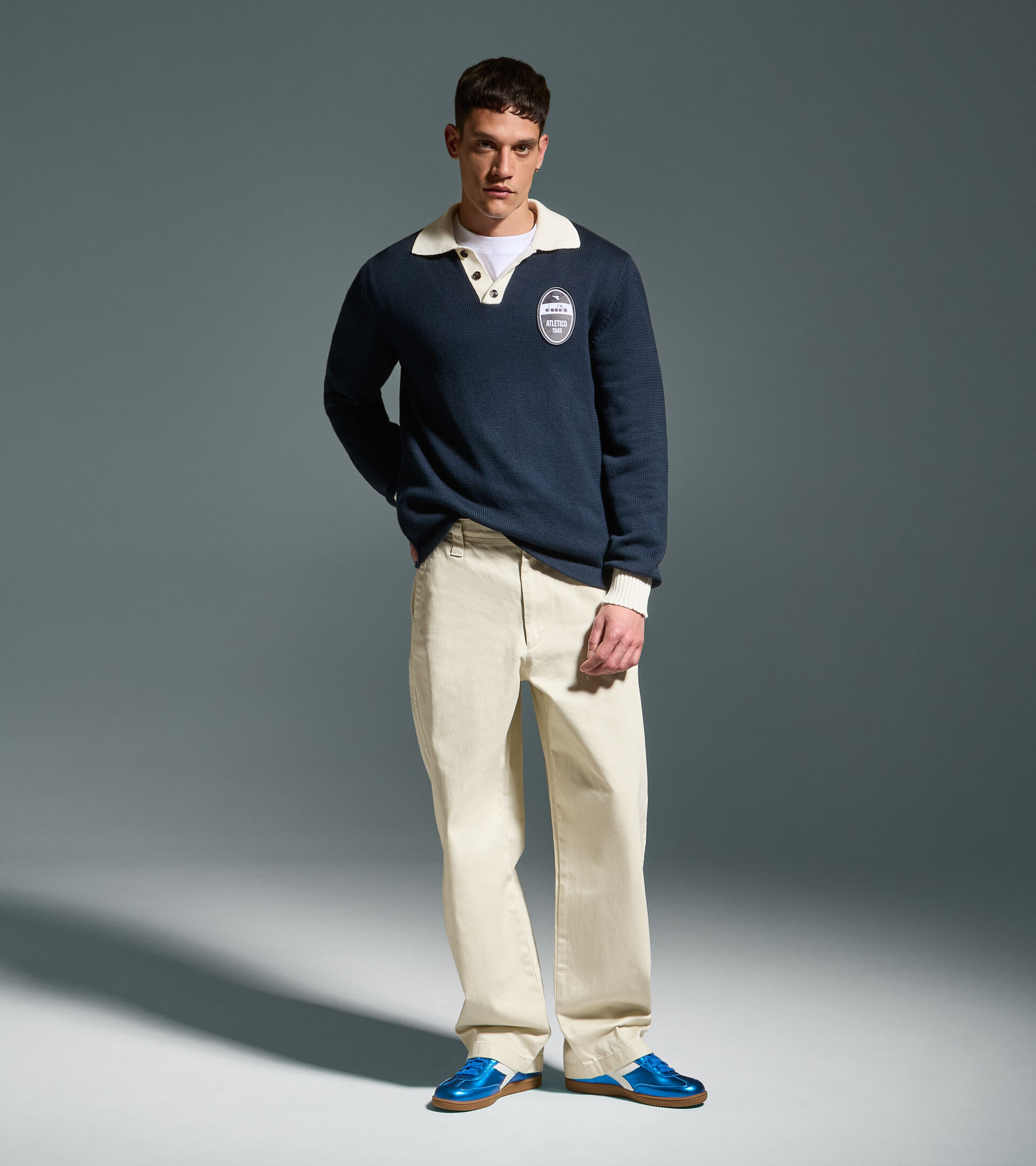 Long-sleeved Legacy polo - Made in Italy - All-gender POLO LS  LEGACY BLUE DENIM - Diadora