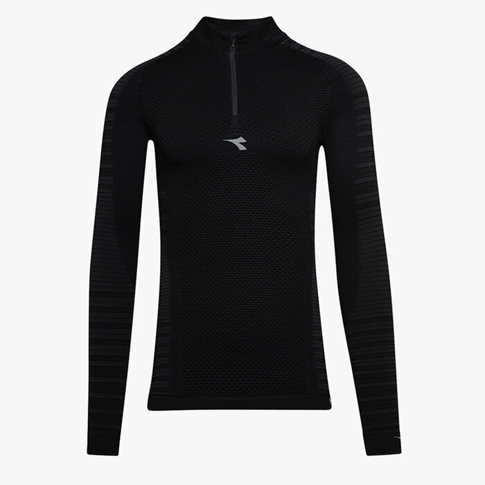 1/2 ZIP LS T-SHIRT ADV, DK SMOKE, large