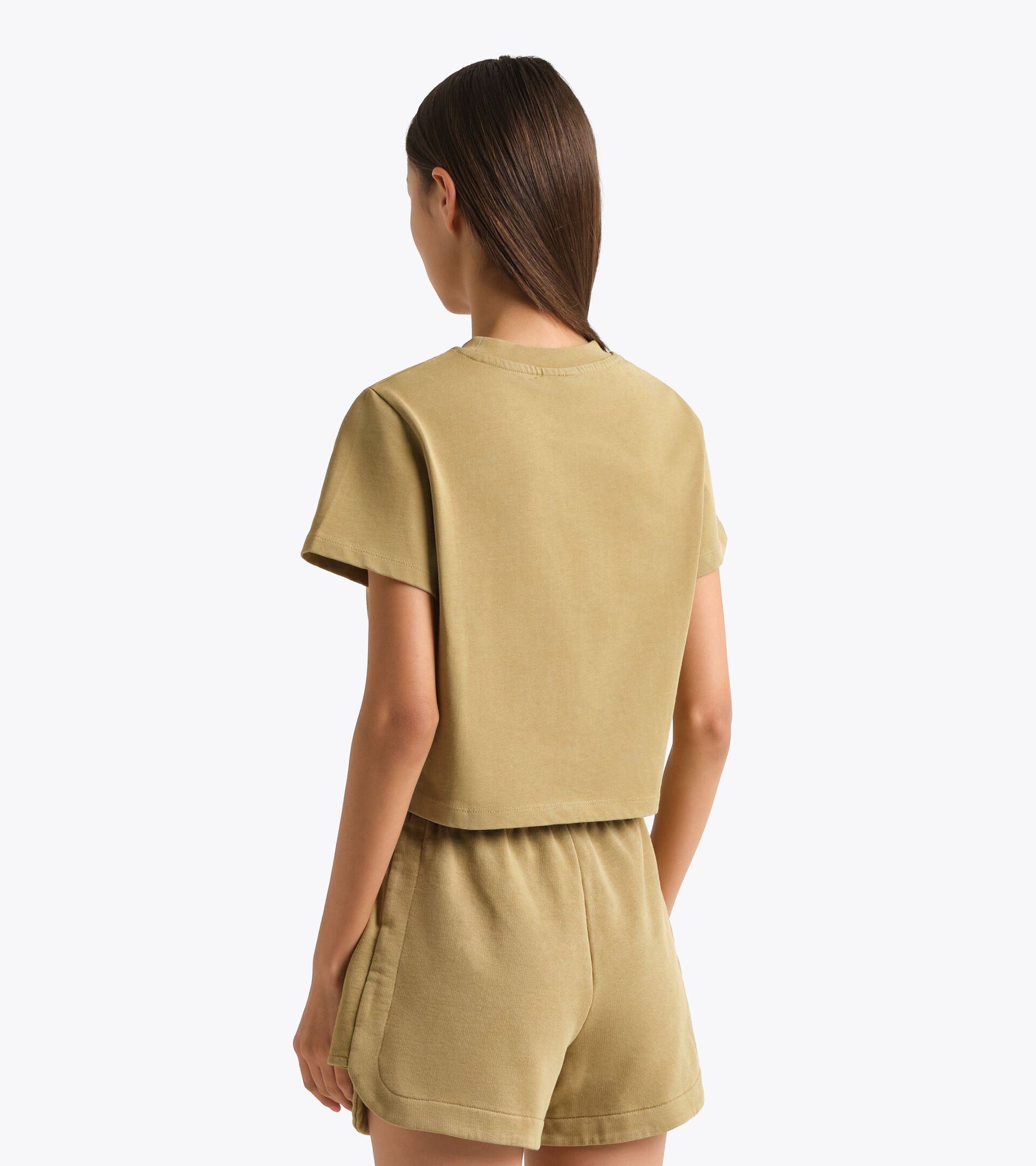 T-Shirt aus Baumwolle im Retrostil - Slim Fit - Damen
 L. T-SHIRT SS AVENUE LAB II KAKI - Diadora