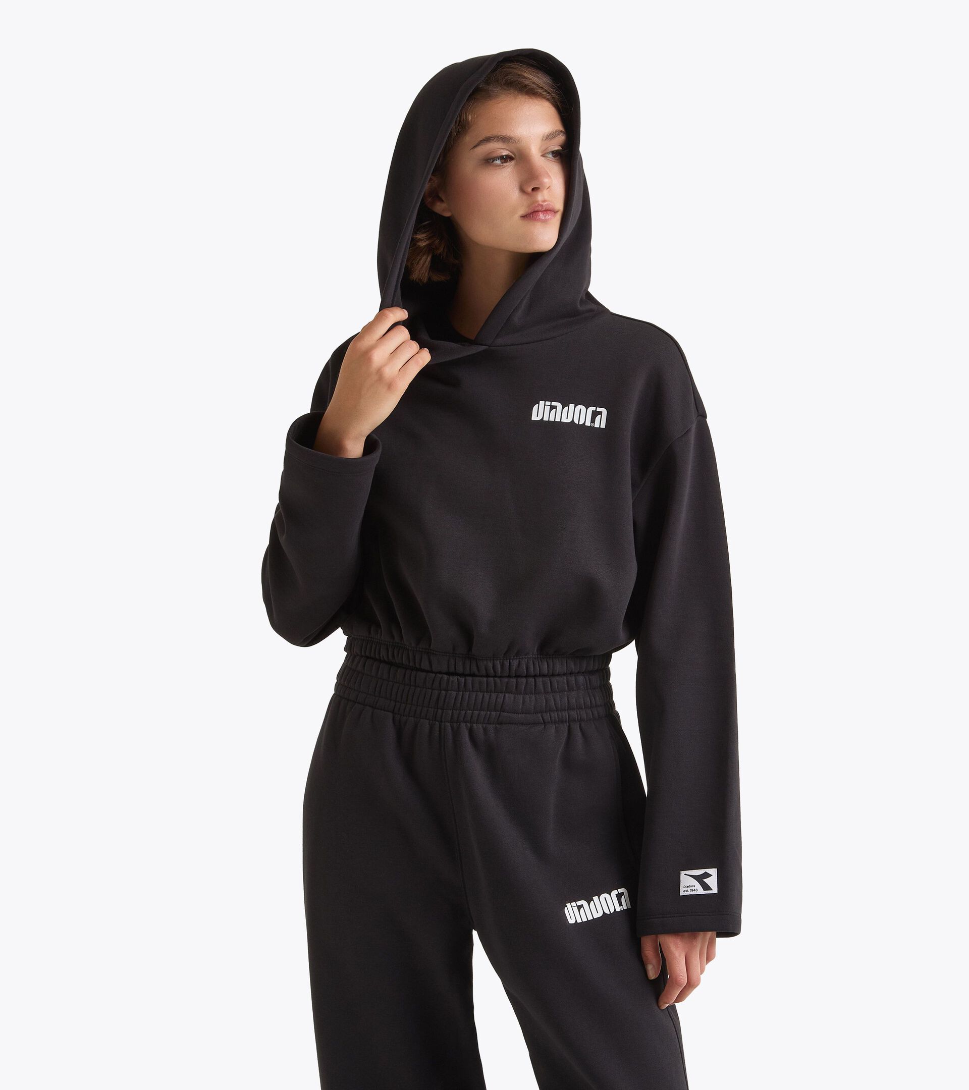 Cropped hoodie - Women's
 L. HOODIE ATHL. LOGO BLACK - Diadora