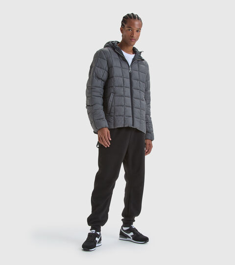 HOODIE INSULATED JACKET, BLACK/SHADOW Reversible puffer jacket - Men HOODIE INSULATED JACKET BLACK/SHADOW - Diadora