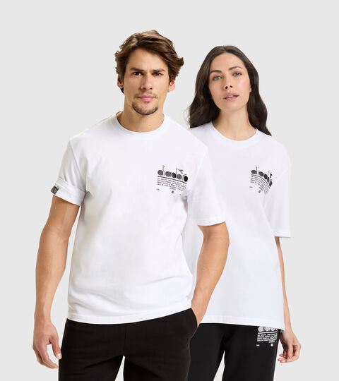 Organic cotton t-shirt - Unisex T-SHIRT SS MANIFESTO OPTICAL WHITE - Diadora