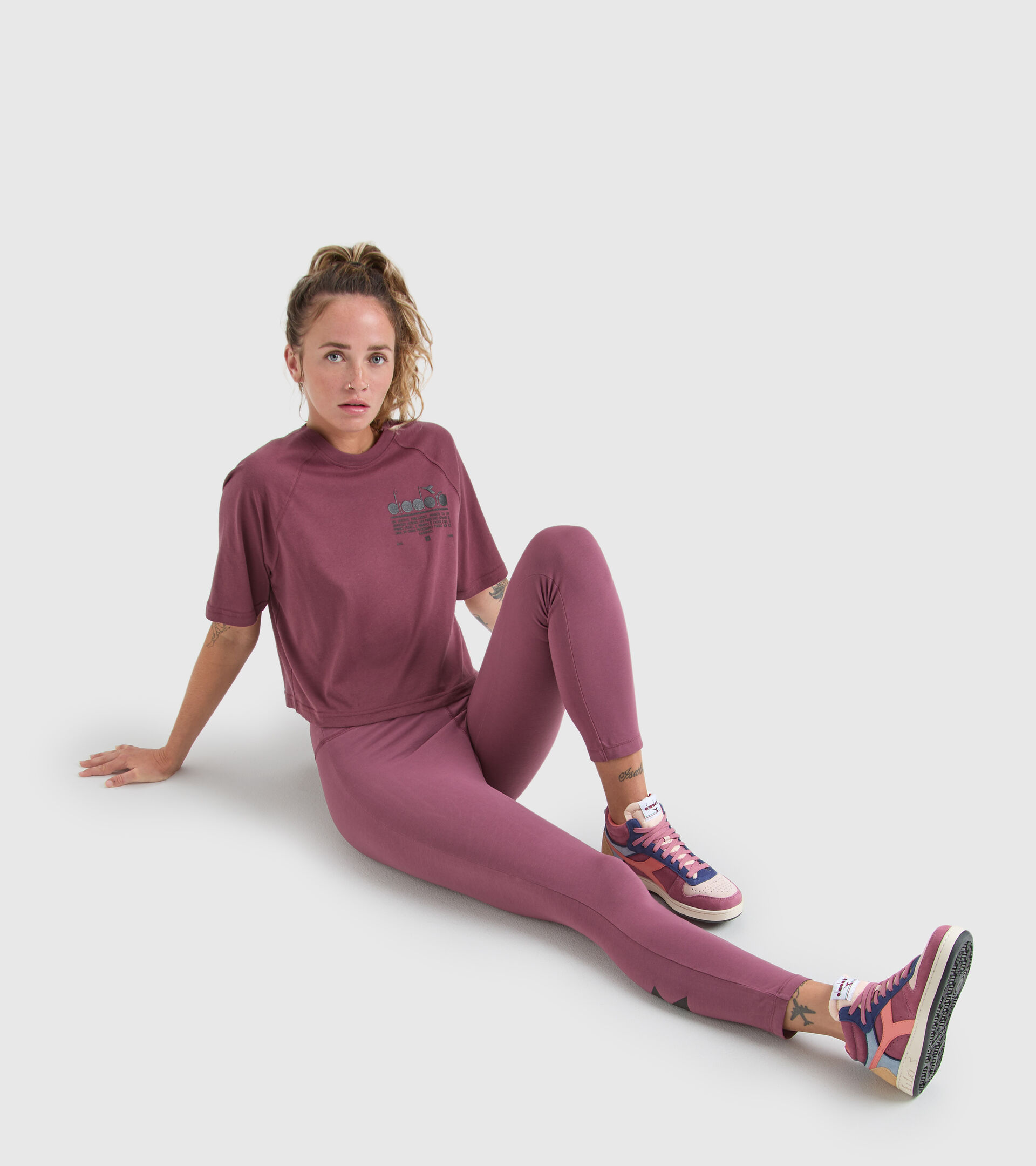 Leggings aus Stretch-Baumwolle - Damen L. LEGGINGS MANIFESTO VERNICHTET VIOLETT - Diadora