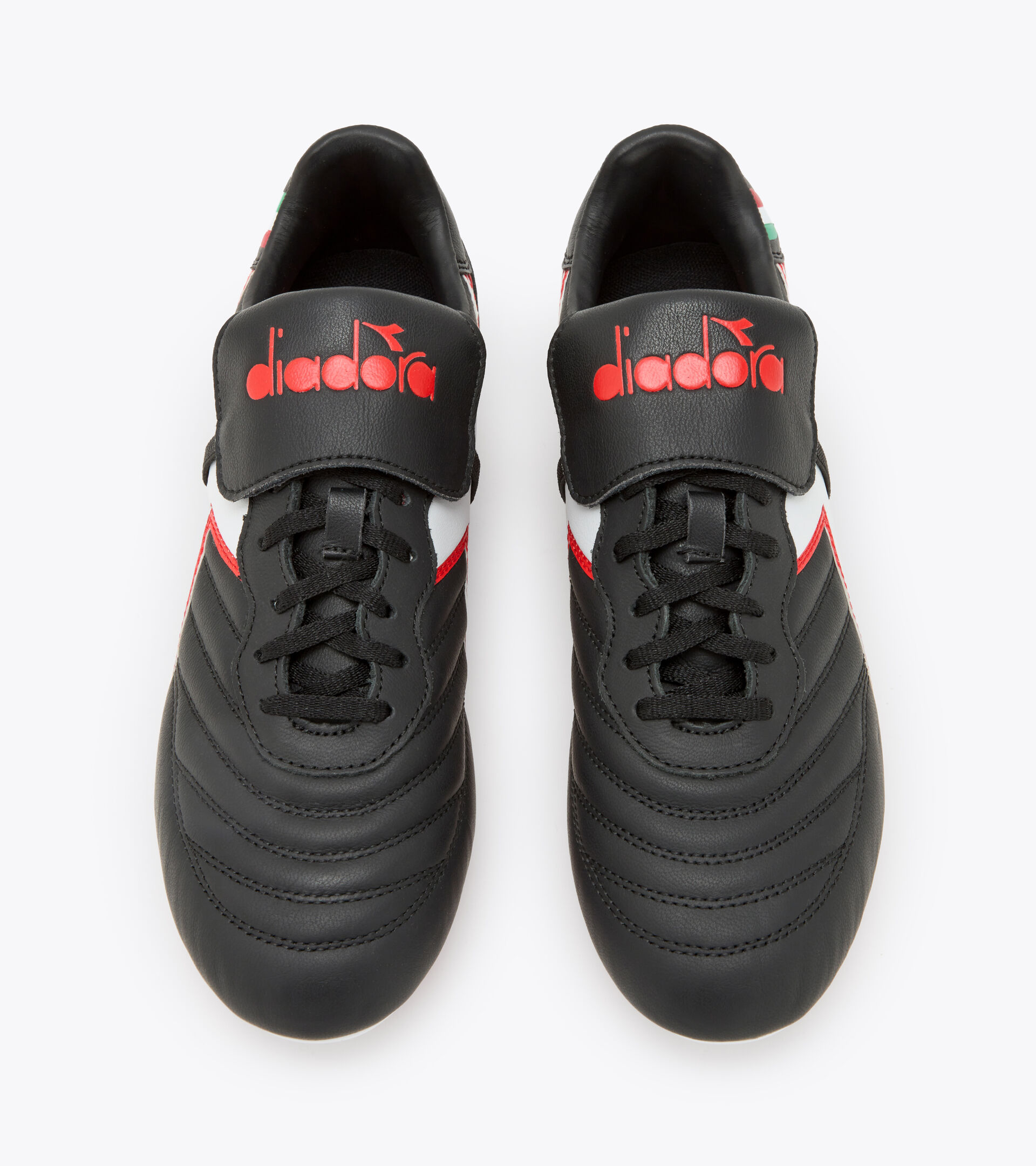 Football boots for firm grounds BRASIL OG LT T MDPU BLACK/WHITE/MILANO RED - Diadora