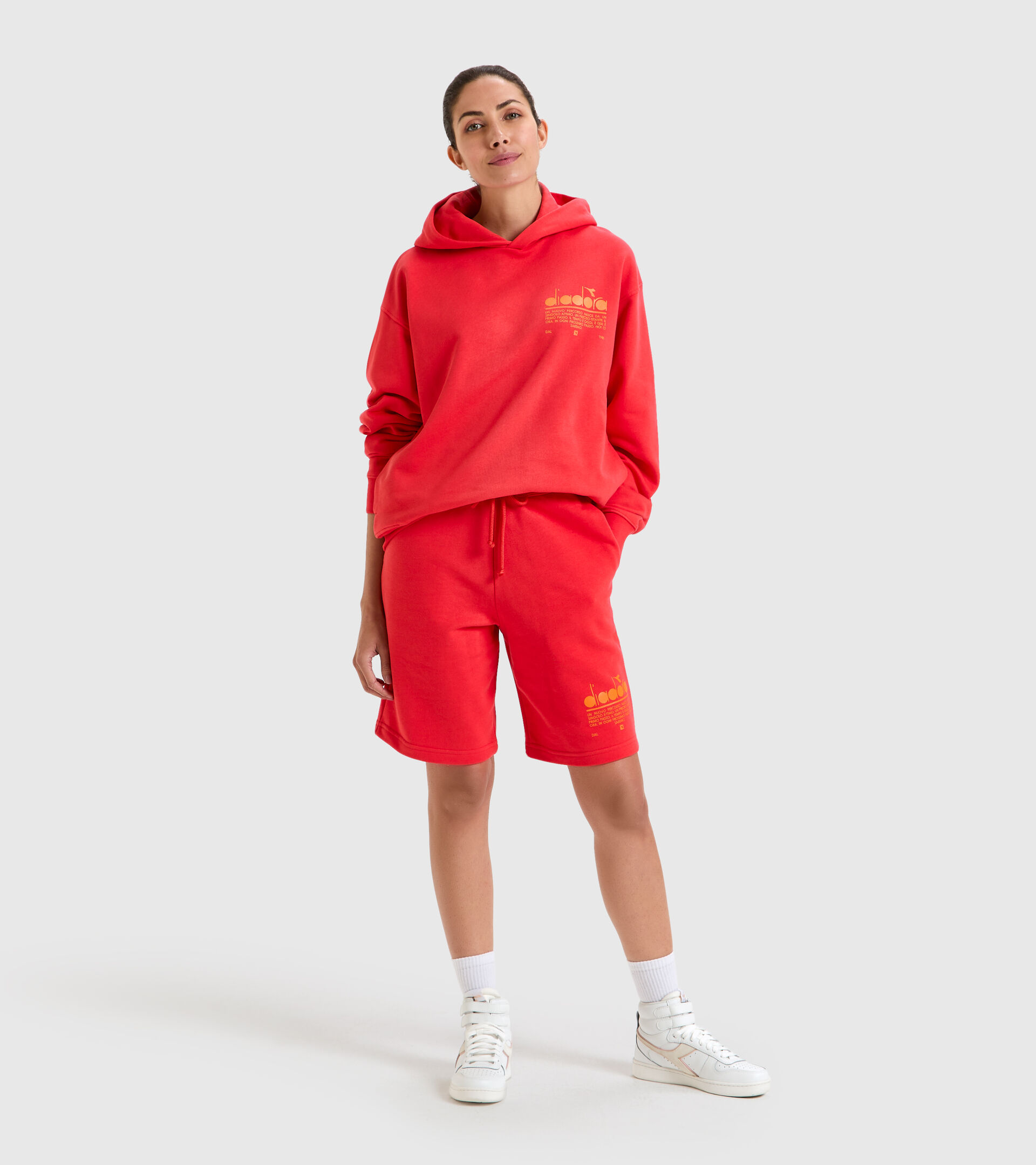 Cotton hoodie - Unisex HOODIE MANIFESTO POPPY RED - Diadora