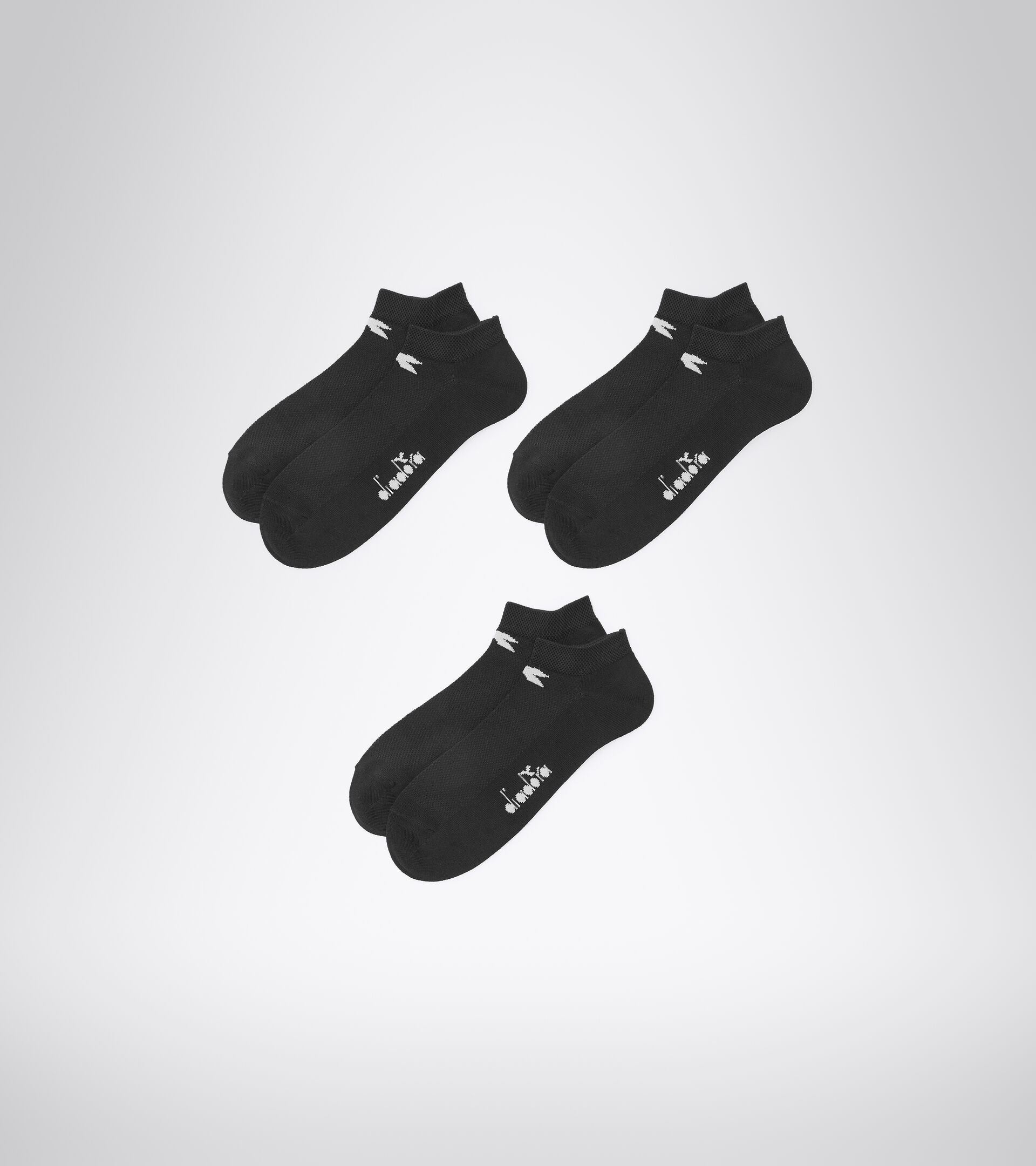 Quarter socks pack - Three pair - Unisex U.QUARTER MULTI SOCKS 3-PACK BLACK - Diadora