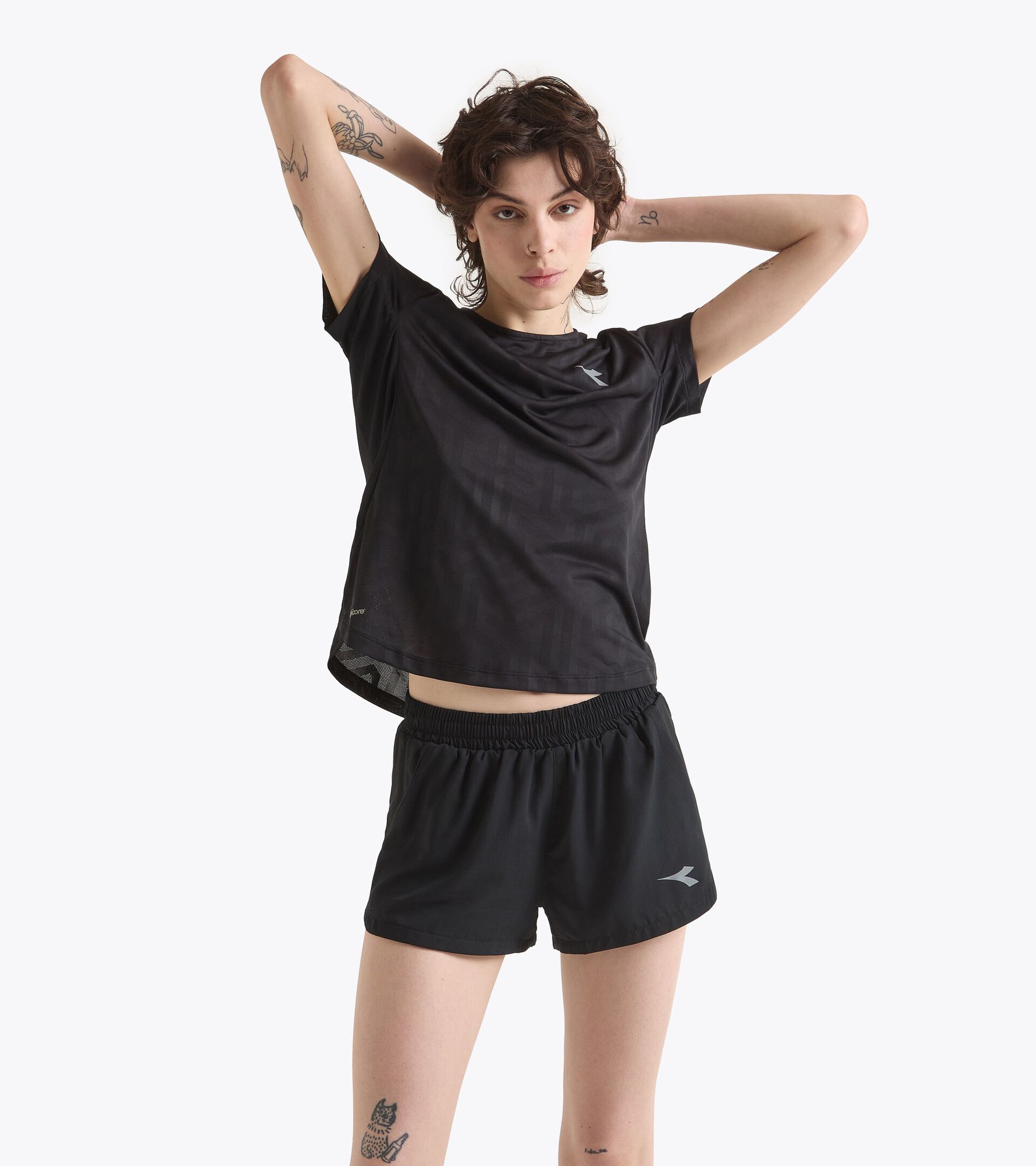 Camiseta de running - Tejido ligero Coolcore - Mujer L. SUPER LIGHT SS T-SHIRT NEGRO - Diadora