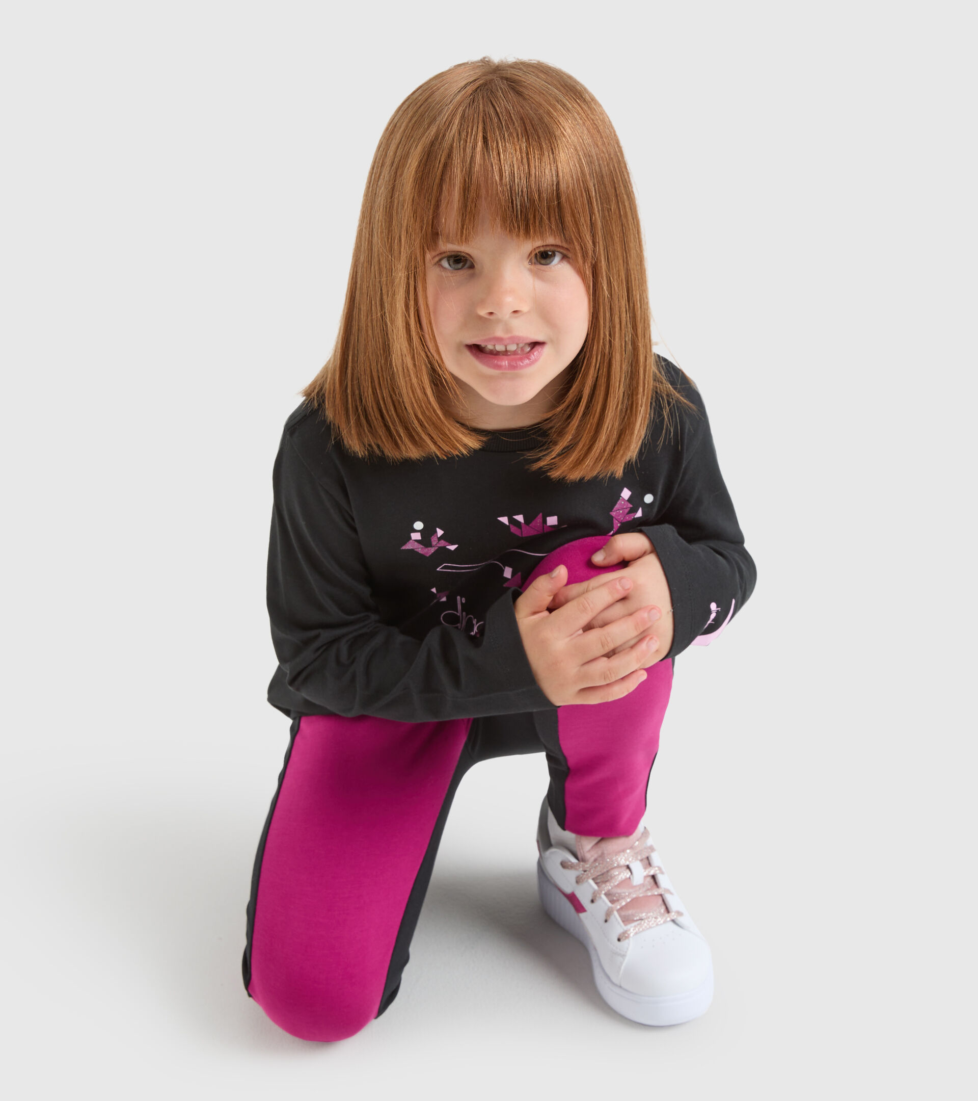 Long-sleeved T-shirt - Girls JG.T-SHIRT LS GLEE BLACK - Diadora