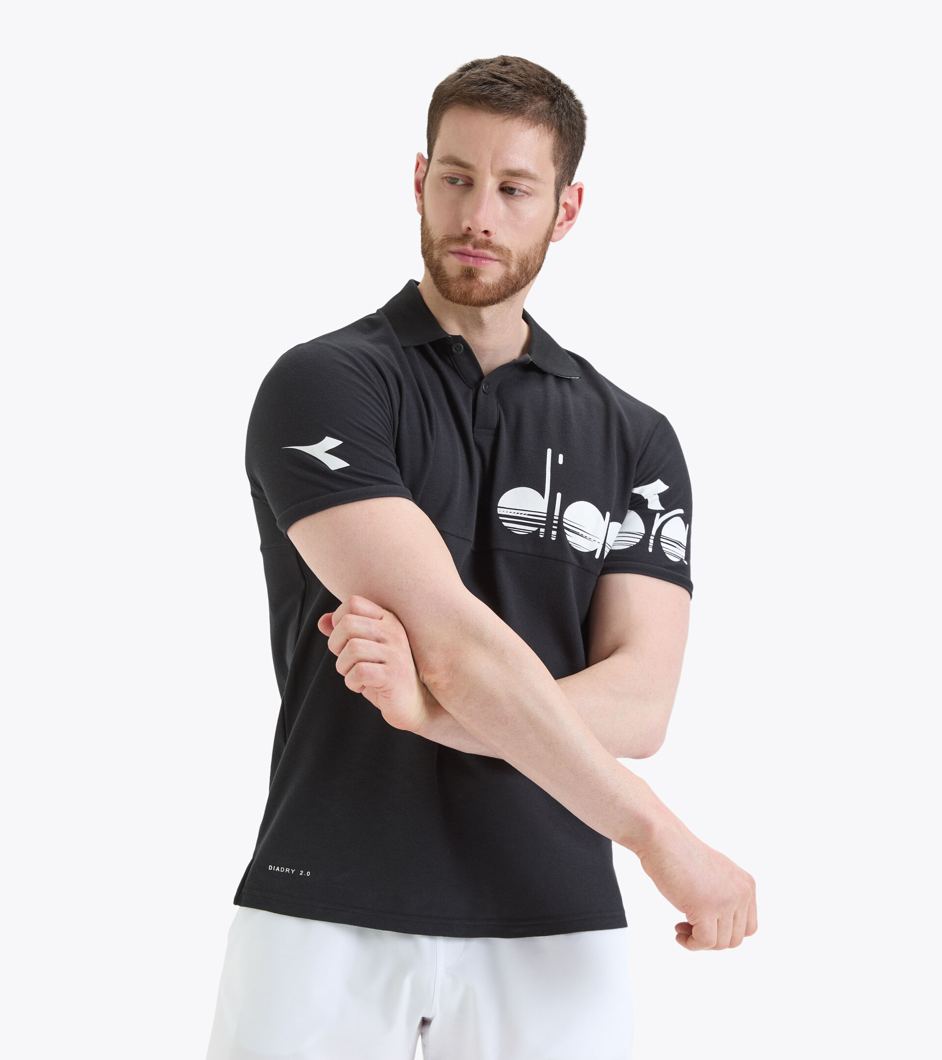 Short-sleeved tennis polo-shirt - Men SS POLO COACH BLACK - Diadora