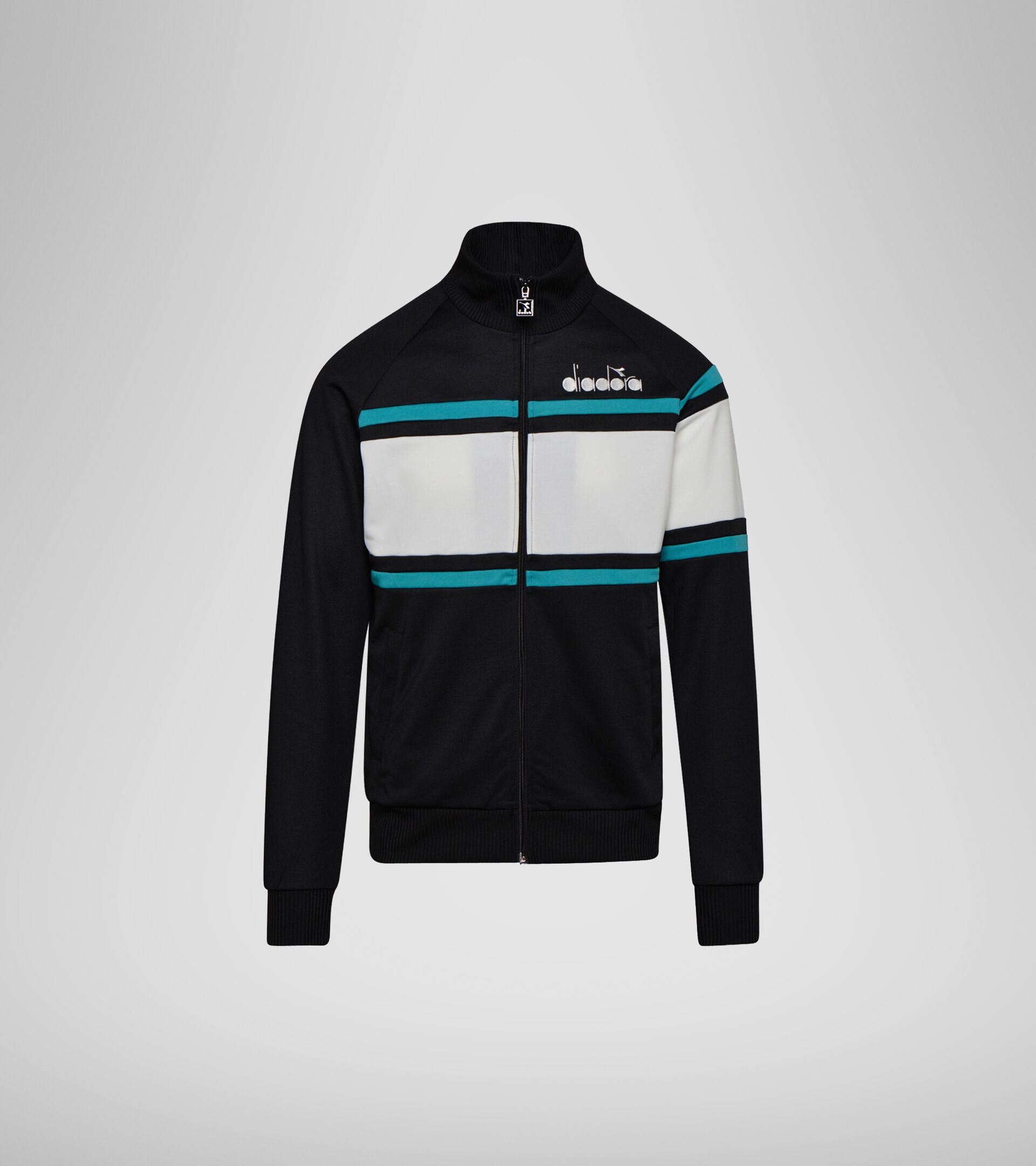 Sportswear jacket - Unisex JACKET 80S BLACK/ACQUA GREEN/WHITE MILK - Diadora
