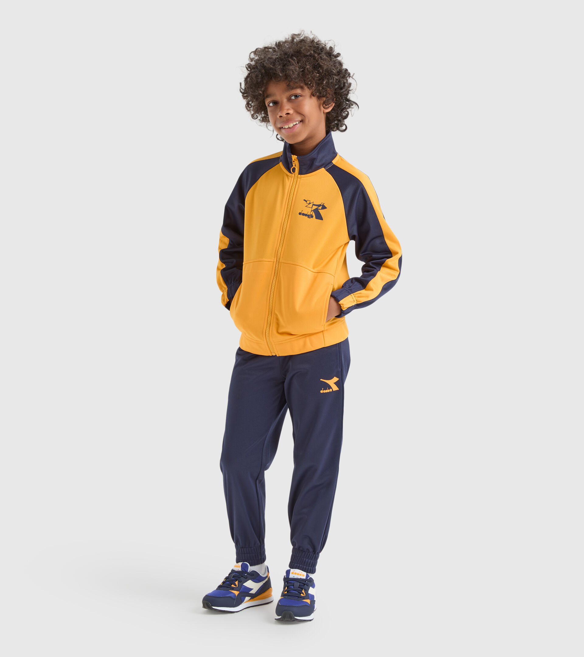 Survêtement de sport - Garçon JB.TRACKSUIT FZ TWISTER BLEU CABAN - Diadora