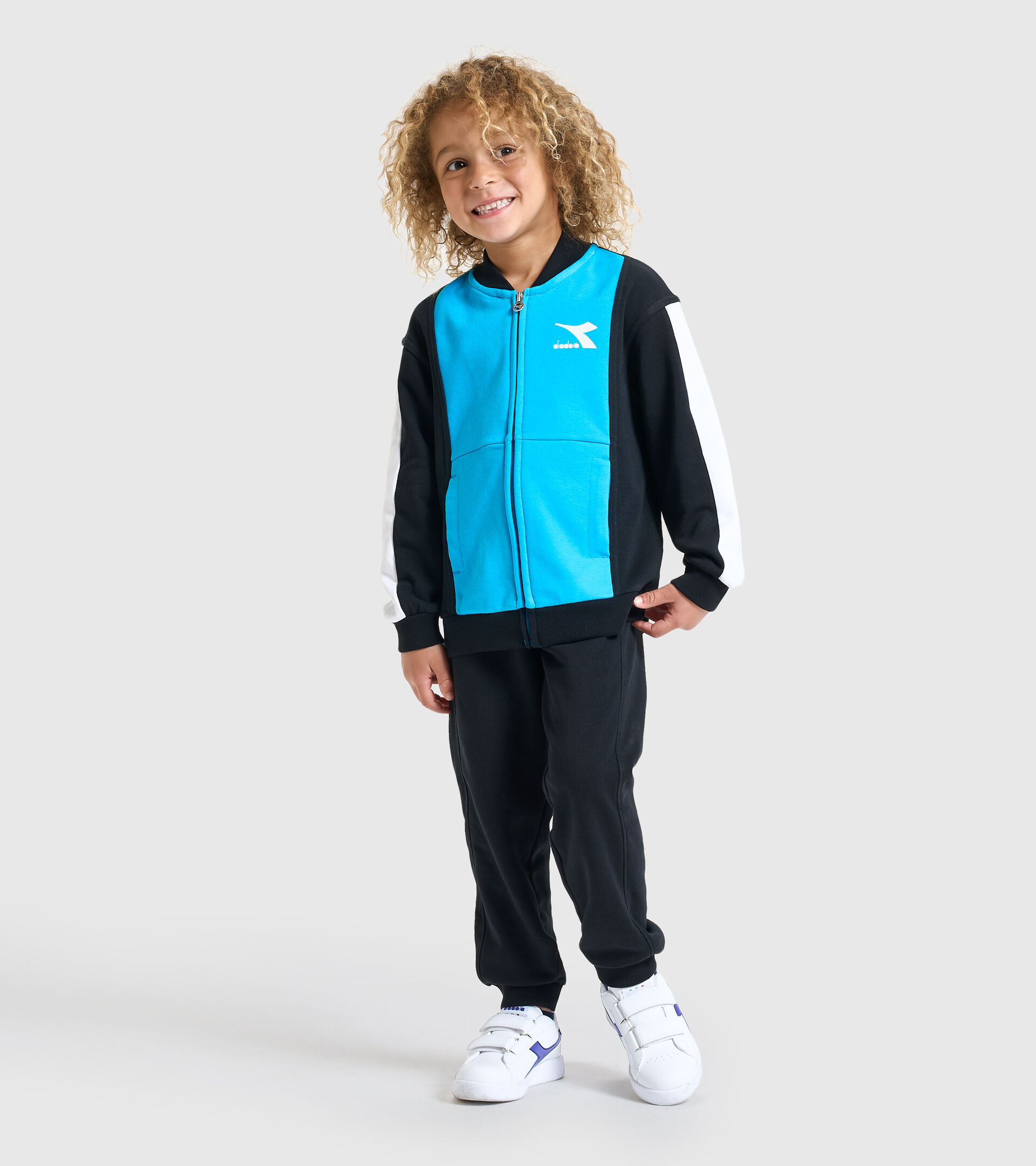 Tracksuit - Kids JB.TRACKSUIT FZ HOOPLA BLACK - Diadora