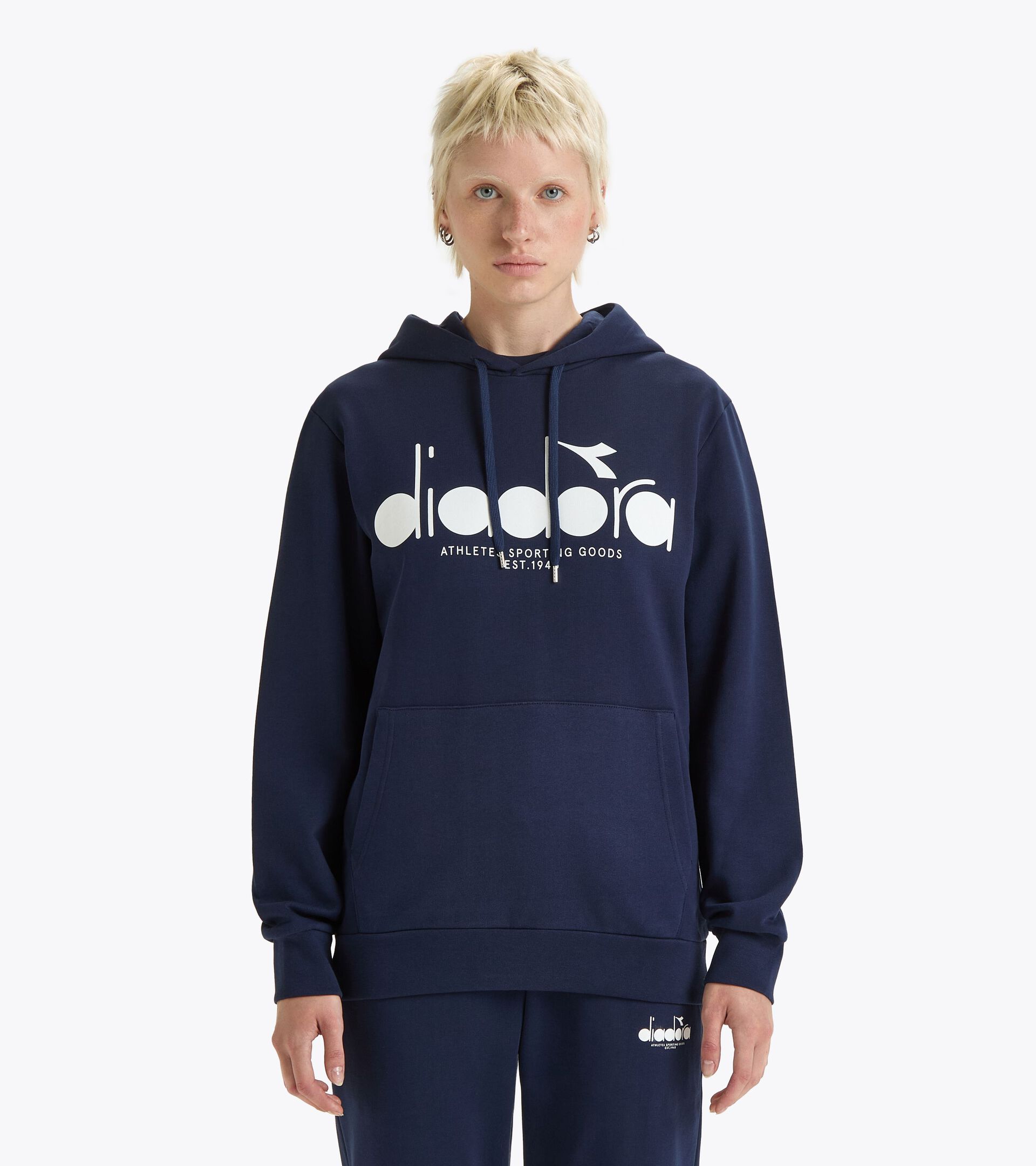 Color block hoodie - All-Gender HOODIE LOGO CLASSIC NAVY - Diadora