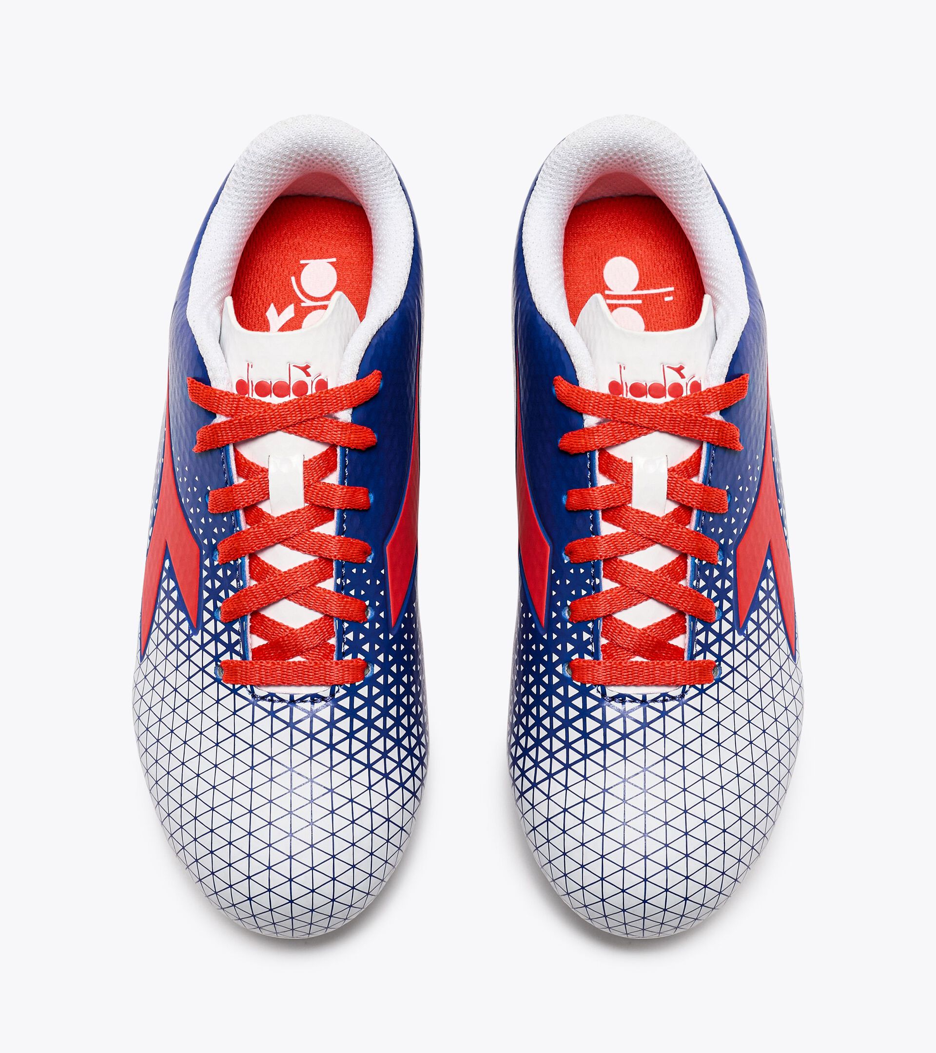 Calcio boots for firm ground - Junior CATTURA GR LPU JR ROYAL BLUE/RED FLUO/WHITE - Diadora