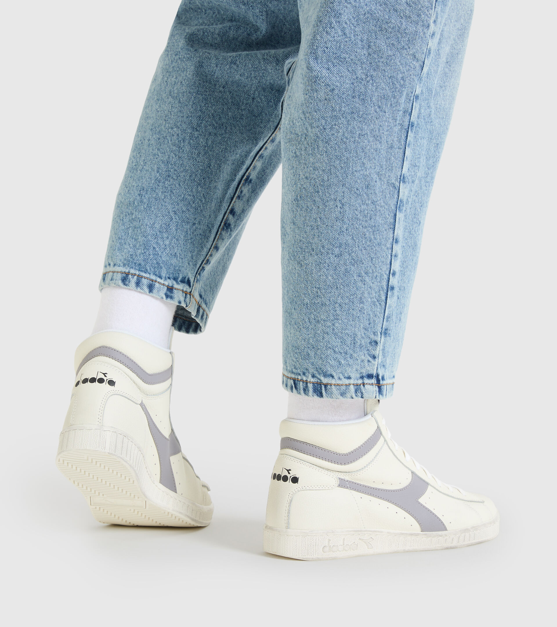 Sporty sneakers - Unisex GAME L HIGH WAXED WHITE/GULL - Diadora