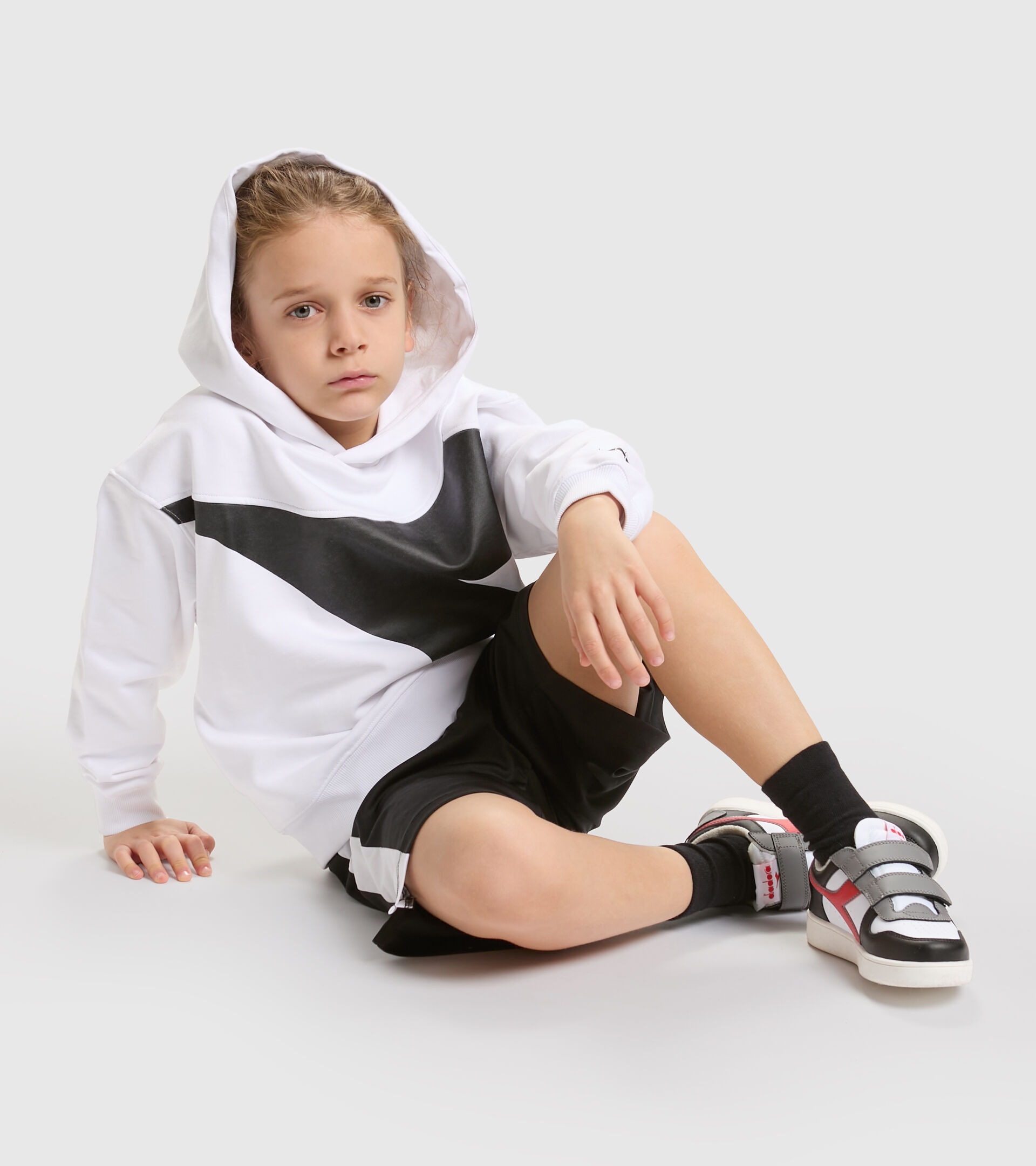 Sweat-shirt de sport à maxi logo - Ado Garçon JB.HOODIE POWER LOGO BLANC VIF - Diadora