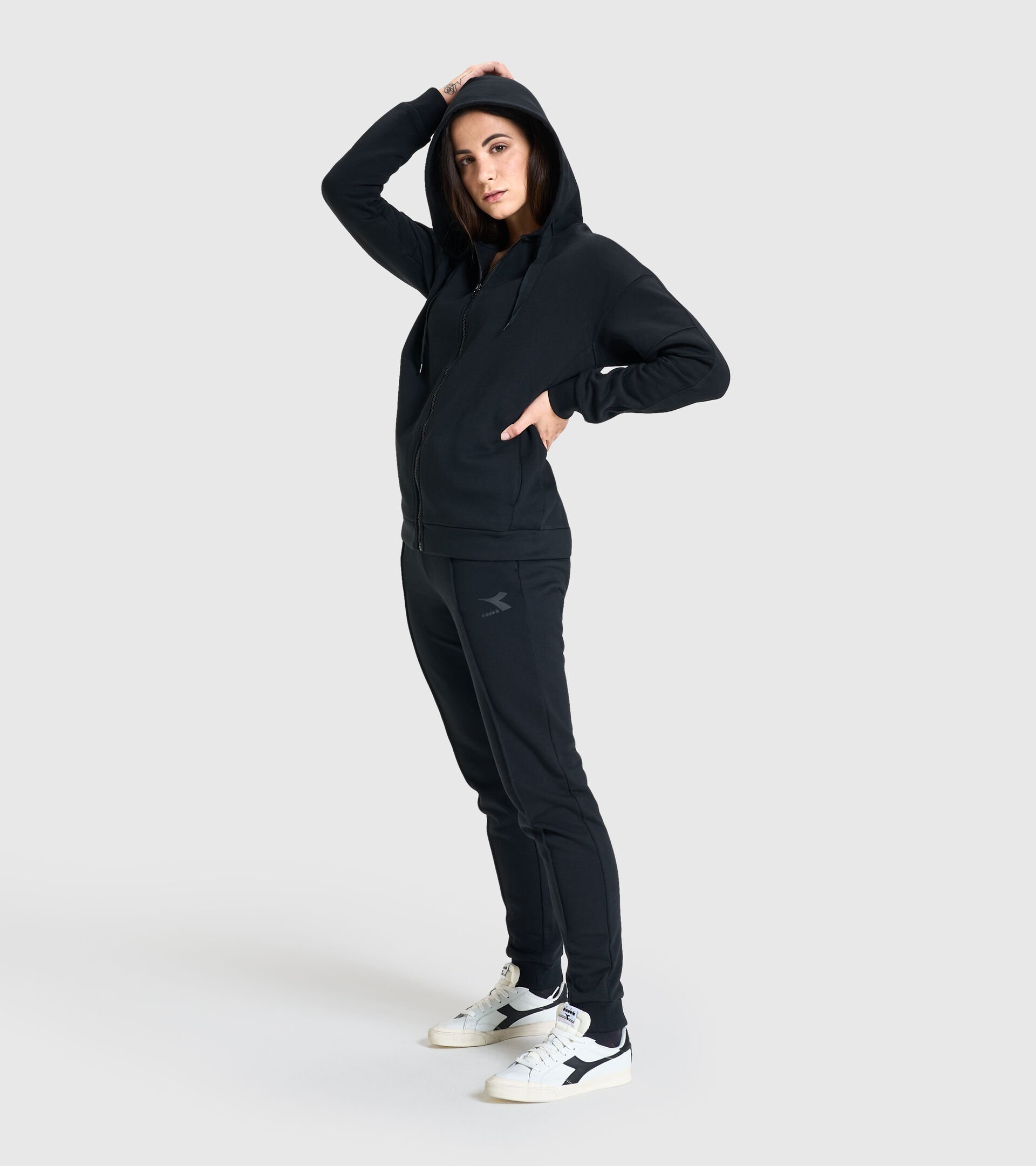 Hooded sweatshirt - Women L.HOODIE FZ BLINK BLACK - Diadora