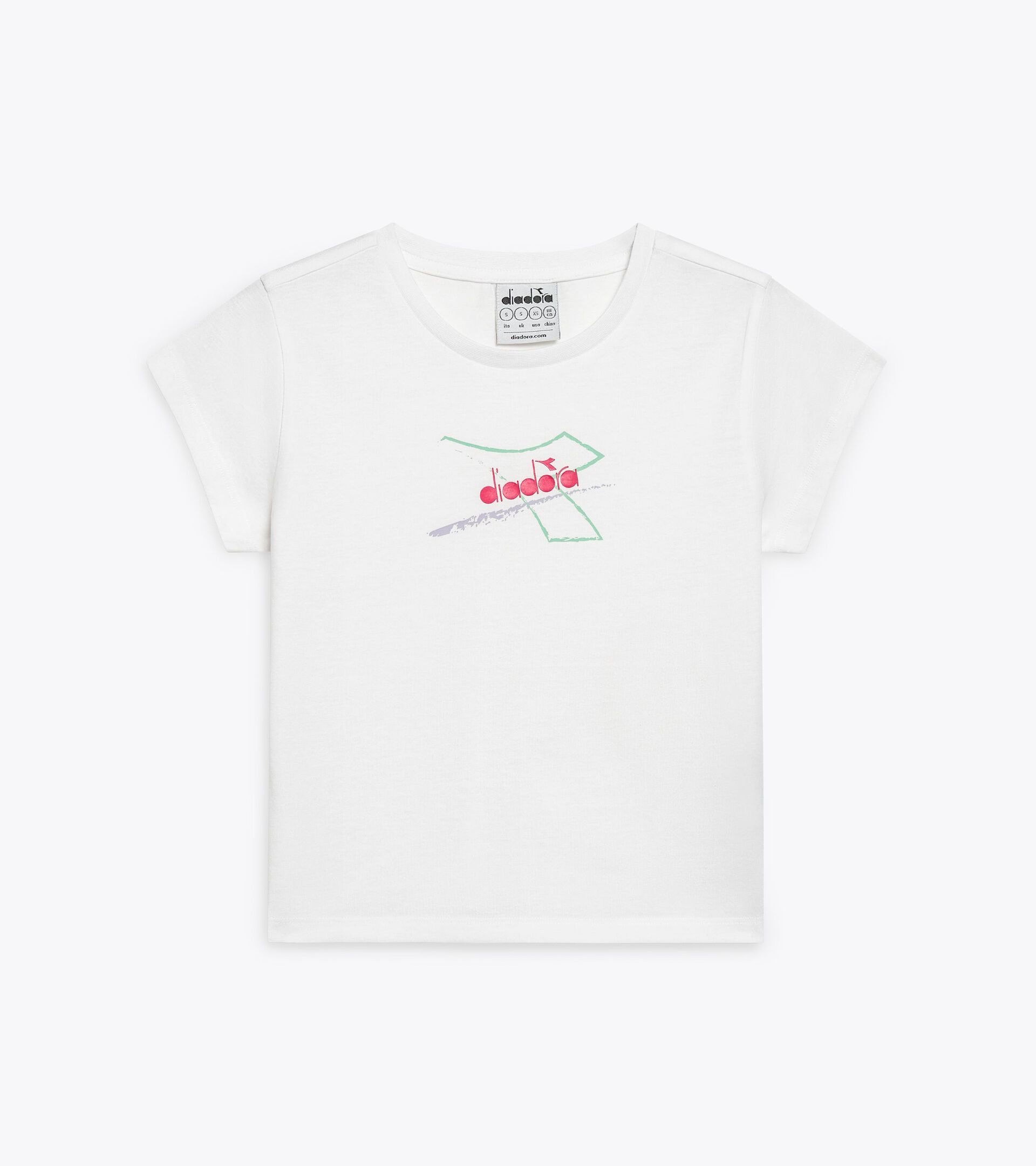 Cotton t-shirt - Girls JG. T-SHIRT SS GRAFFITI OPTICAL WHITE - Diadora