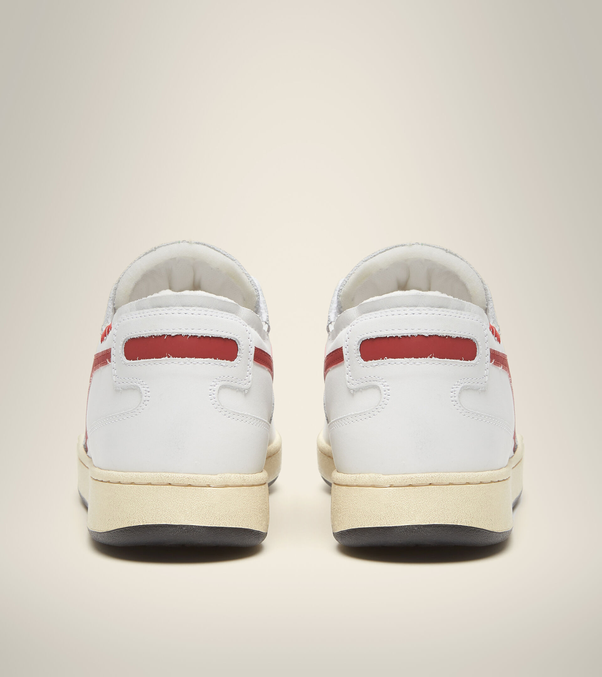 Heritage shoe - Unisex MI BASKET ROW CUT WHITE/GARNET - Diadora