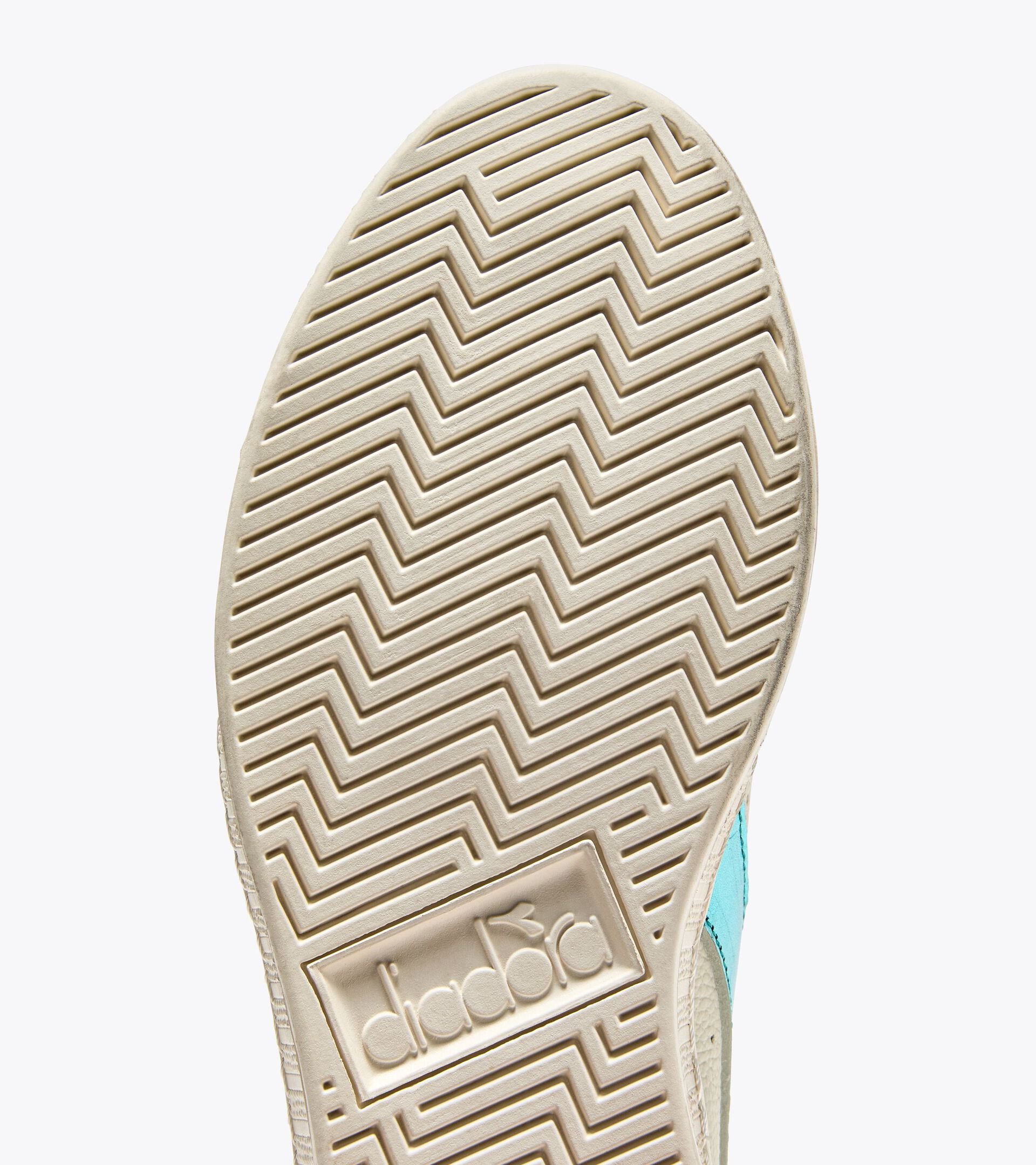 Leather sports sneakers - Women’s 
 GAME L LOW WAXED METAL WN SKY-BLUE TURQUOISE - Diadora