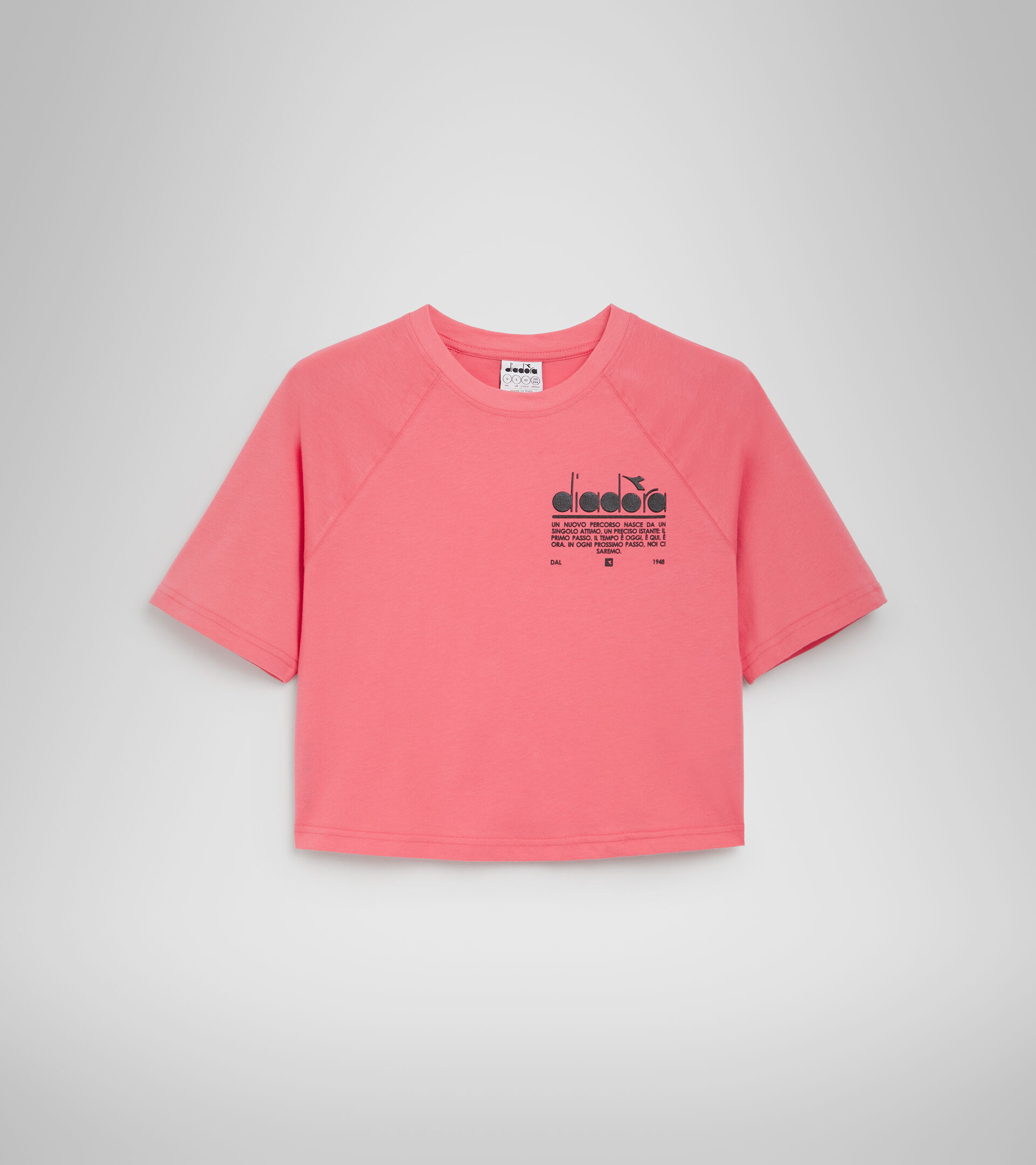 Cotton T-shirt - Women L. T-SHIRT SS MANIFESTO TEA ROSE - Diadora