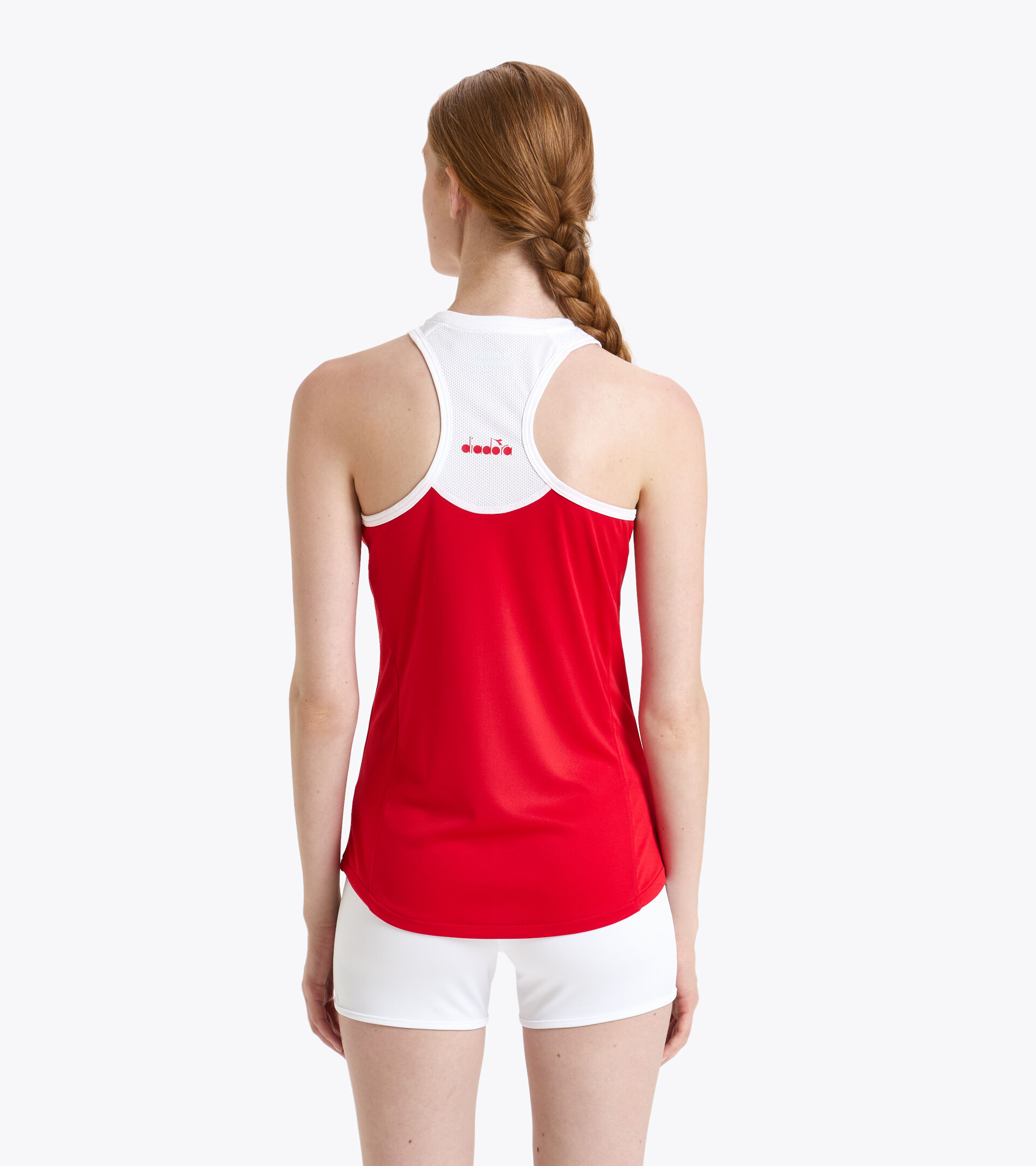 Haut sans manches de tennis pour Femme L. TANK COURT ROUGE TOMATE - Diadora