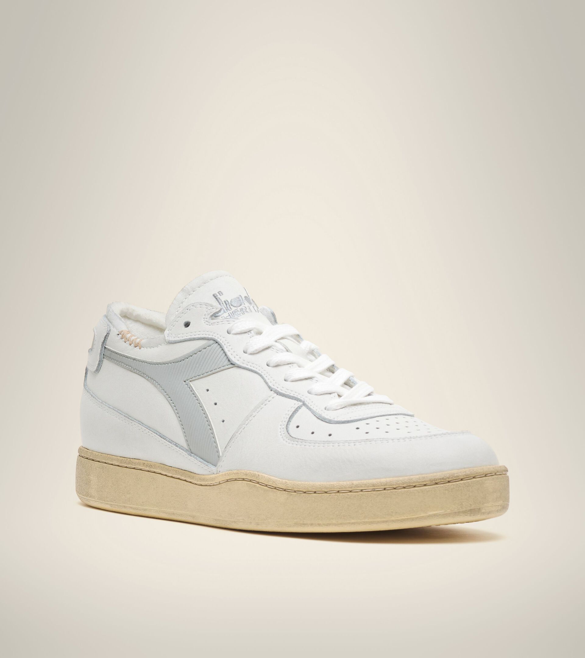 Scarpa Heritage - Unisex MI BASKET ROW CUT BIANCO/GRIGIO AURORA - Diadora