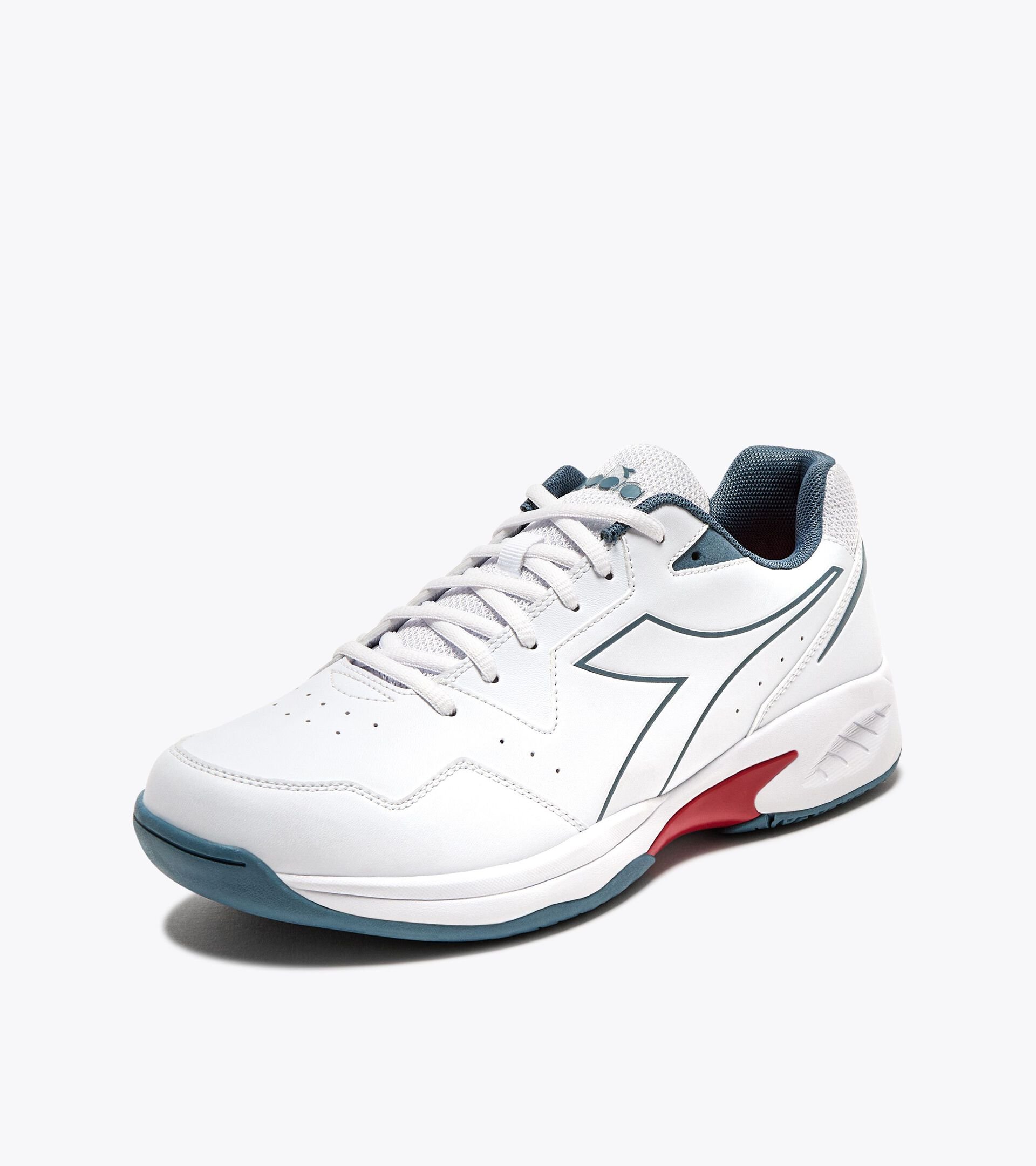 Tennis shoes - Men VOLEE 6 WHITE/OCEANVIEW/SALSA - Diadora
